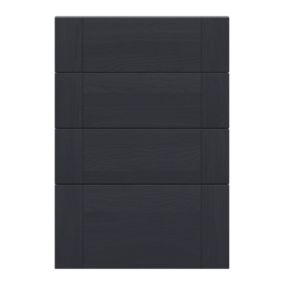 Alpinia Matt midnight navy wood effect Drawer front, Pack of 4 (H)715mm (W)497mm (T)18mm