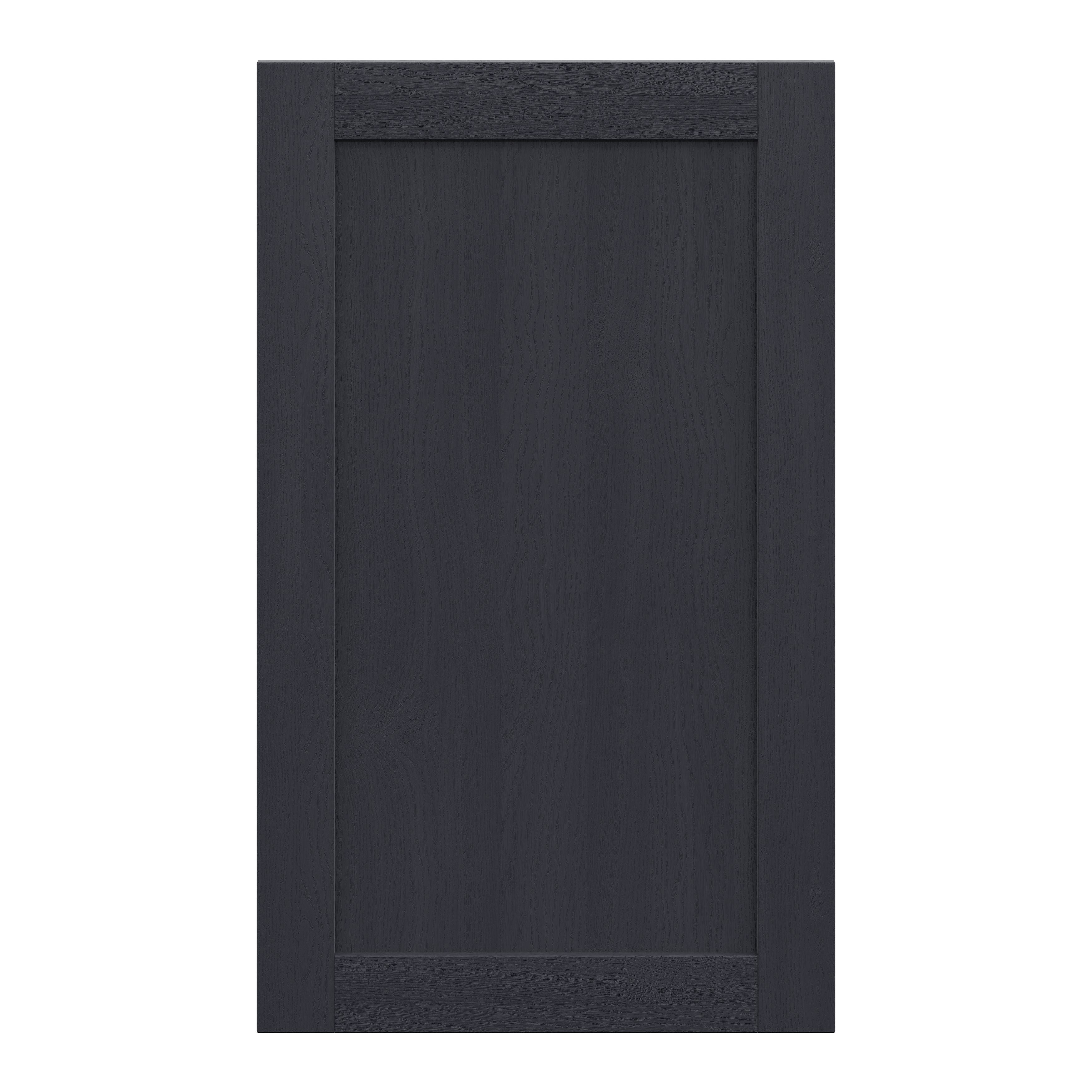 Alpinia Matt midnight navy wood effect Shaker 50:50 Larder Cabinet door (W)600mm (H)1001mm (T)18mm