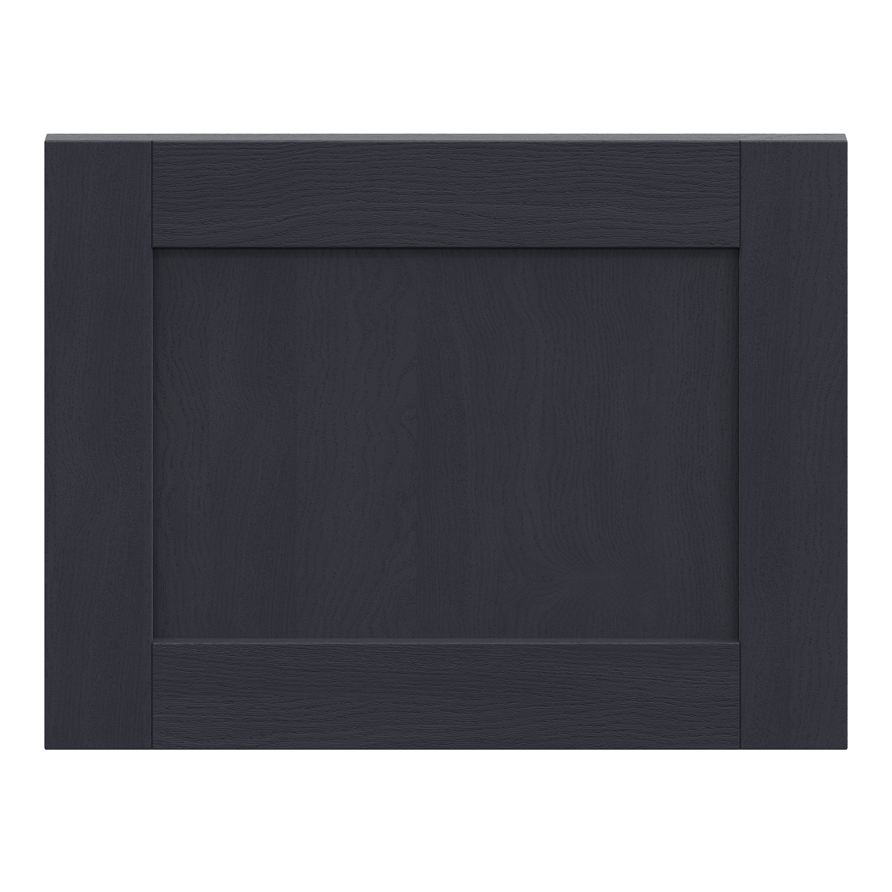 Alpinia Matt midnight navy wood effect Shaker Appliance Cabinet door (W)600mm (H)453mm (T)18mm