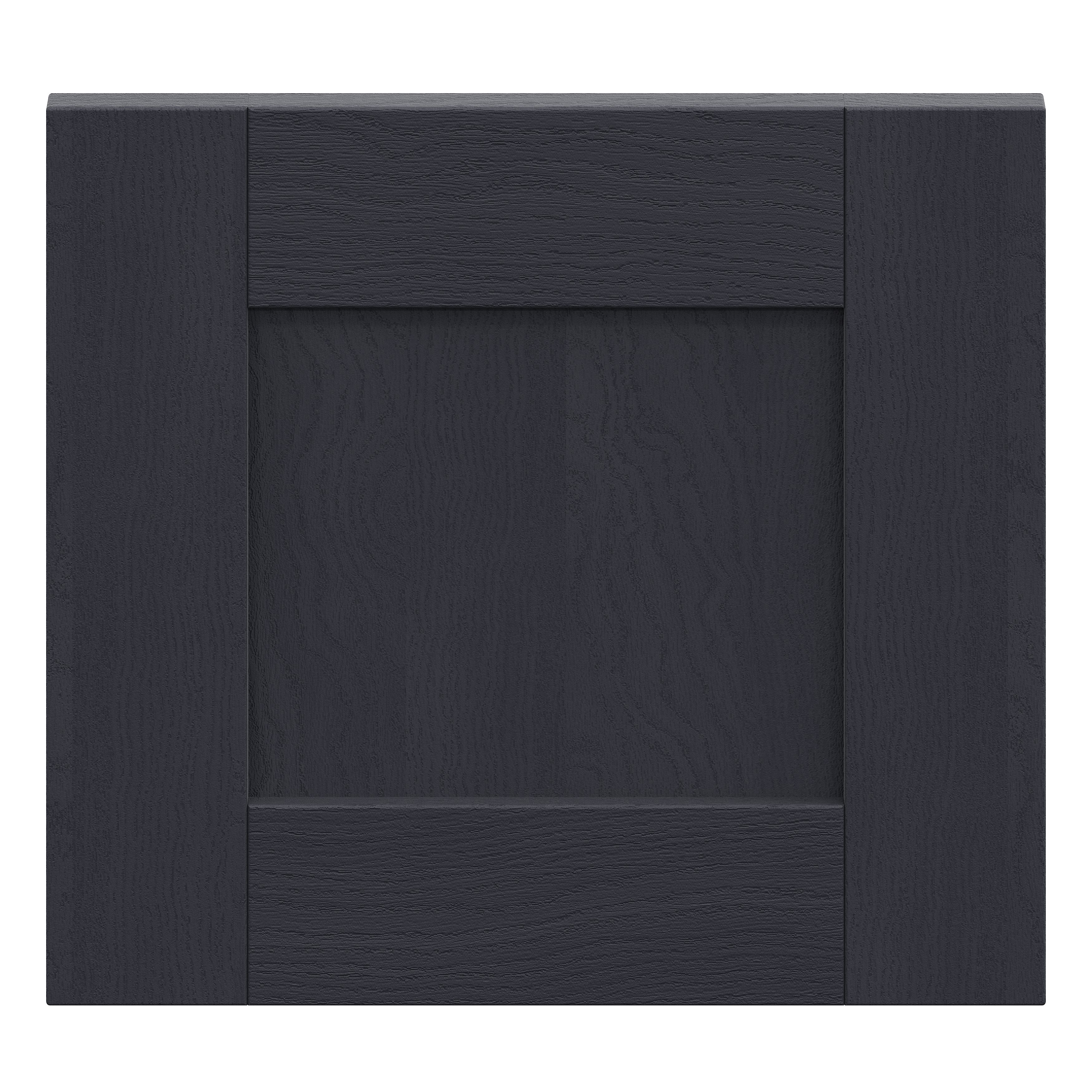 Alpinia Matt midnight navy wood effect Shaker Drawer front, bridging door & bi-fold door, 356mm x 18mm x 397mm 400mm