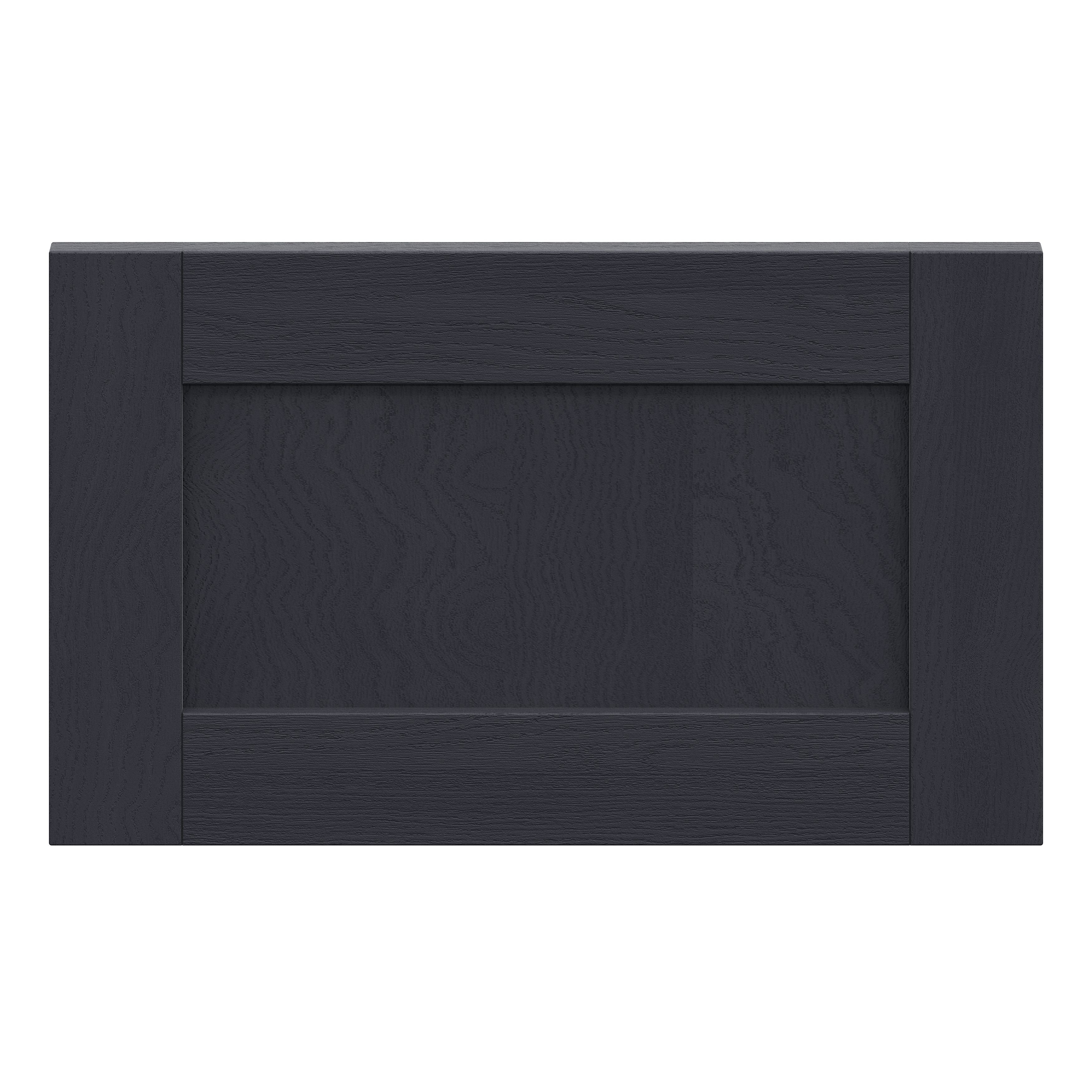 Alpinia Matt midnight navy wood effect Shaker Drawer front, bridging door & bi-fold door, 356mm x 18mm x 597mm 600mm