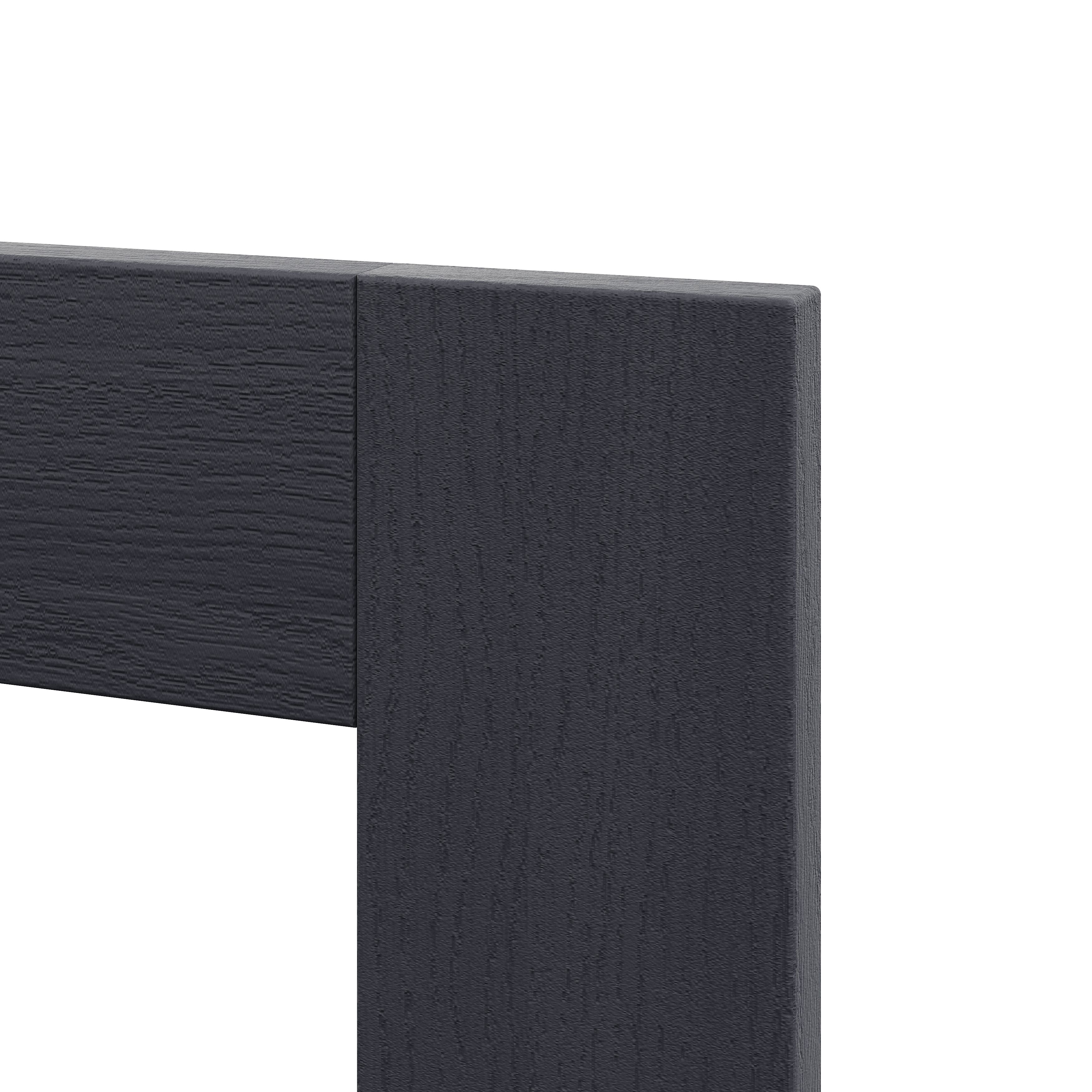 Alpinia Matt midnight navy wood effect Shaker Glazed Tall glazed Cabinet door (W)300mm (H)895mm (T)18mm