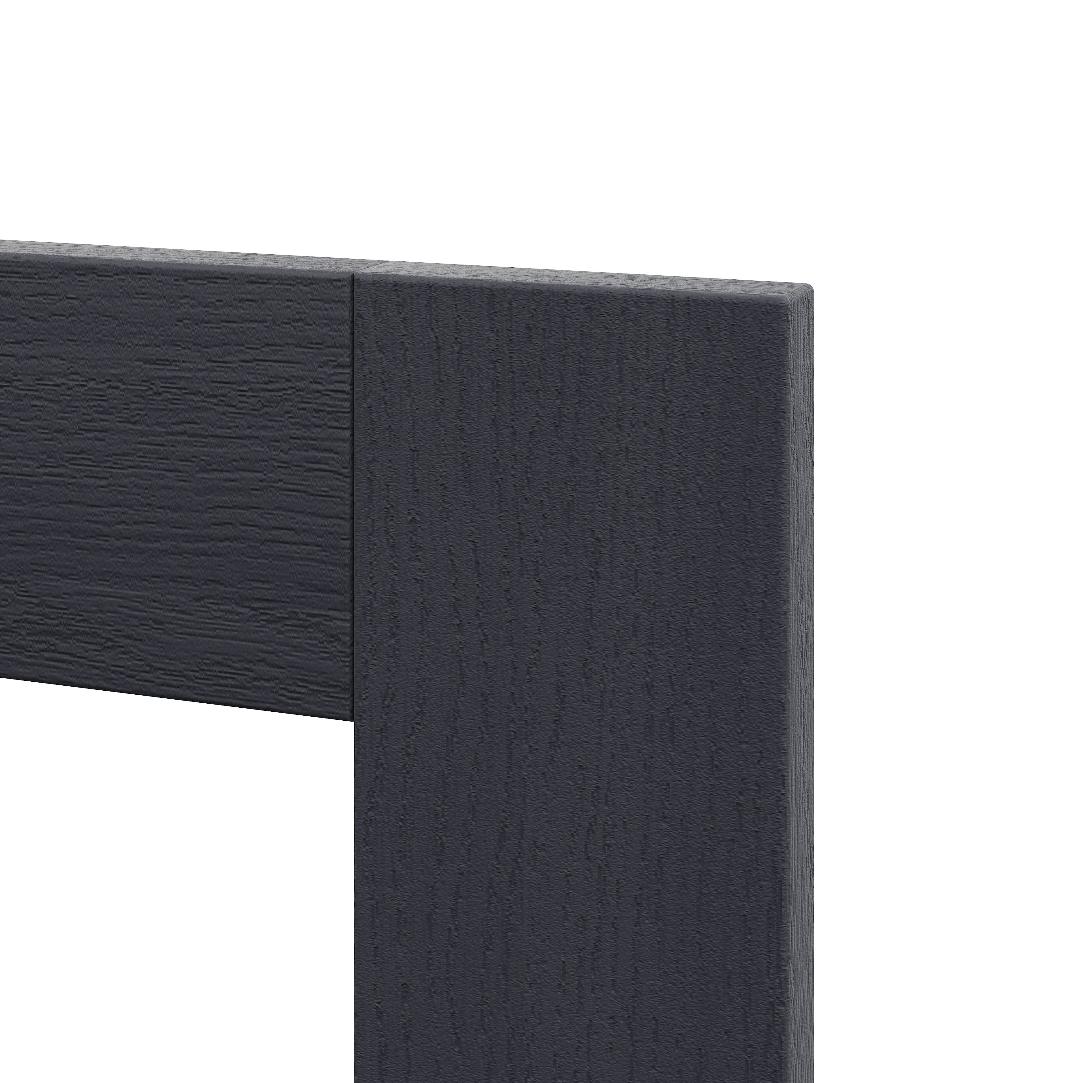 Alpinia Matt midnight navy wood effect Shaker Glazed Tall glazed Cabinet door (W)500mm (H)895mm (T)18mm