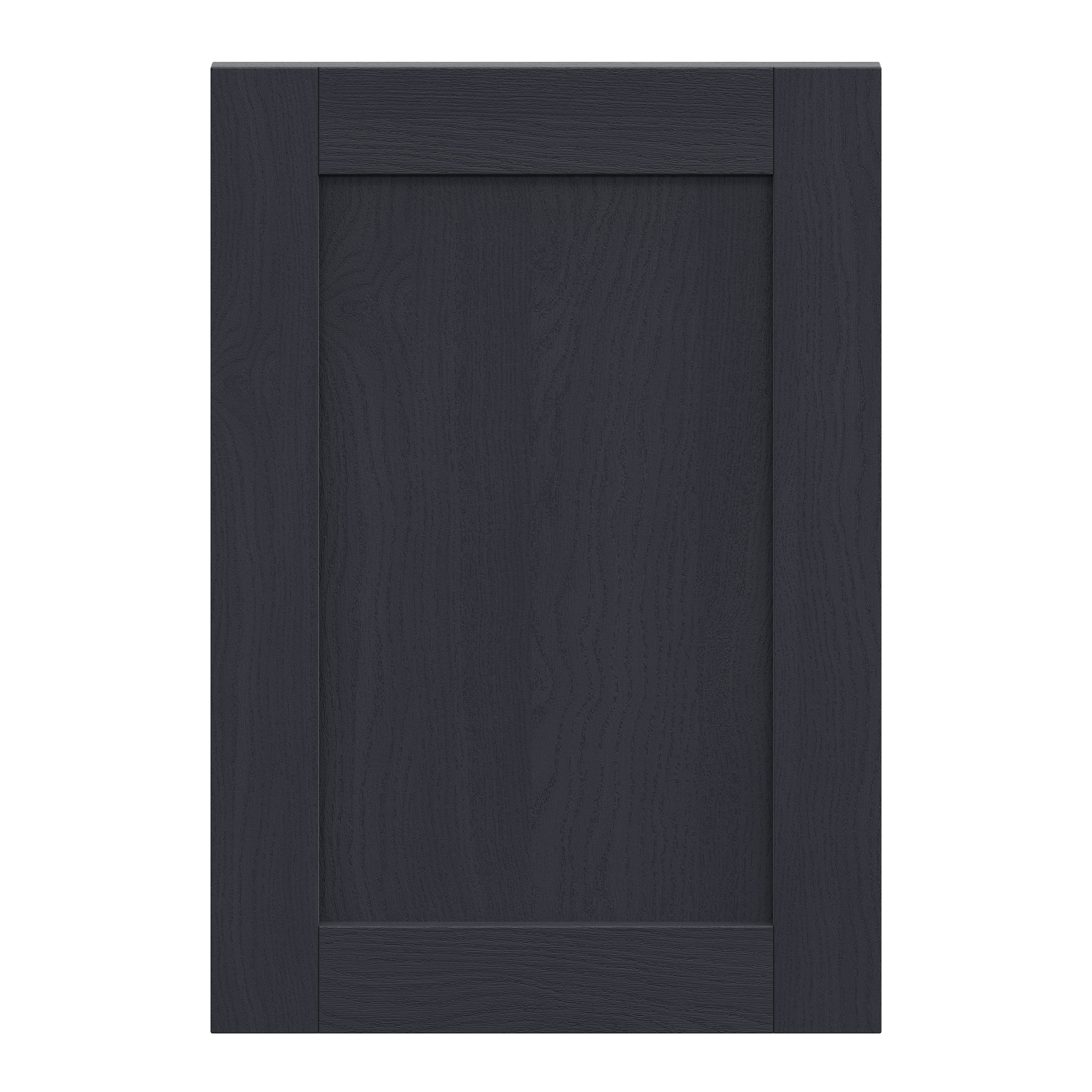 Alpinia Matt midnight navy wood effect Shaker Highline Cabinet door (W)500mm (H)715mm (T)18mm