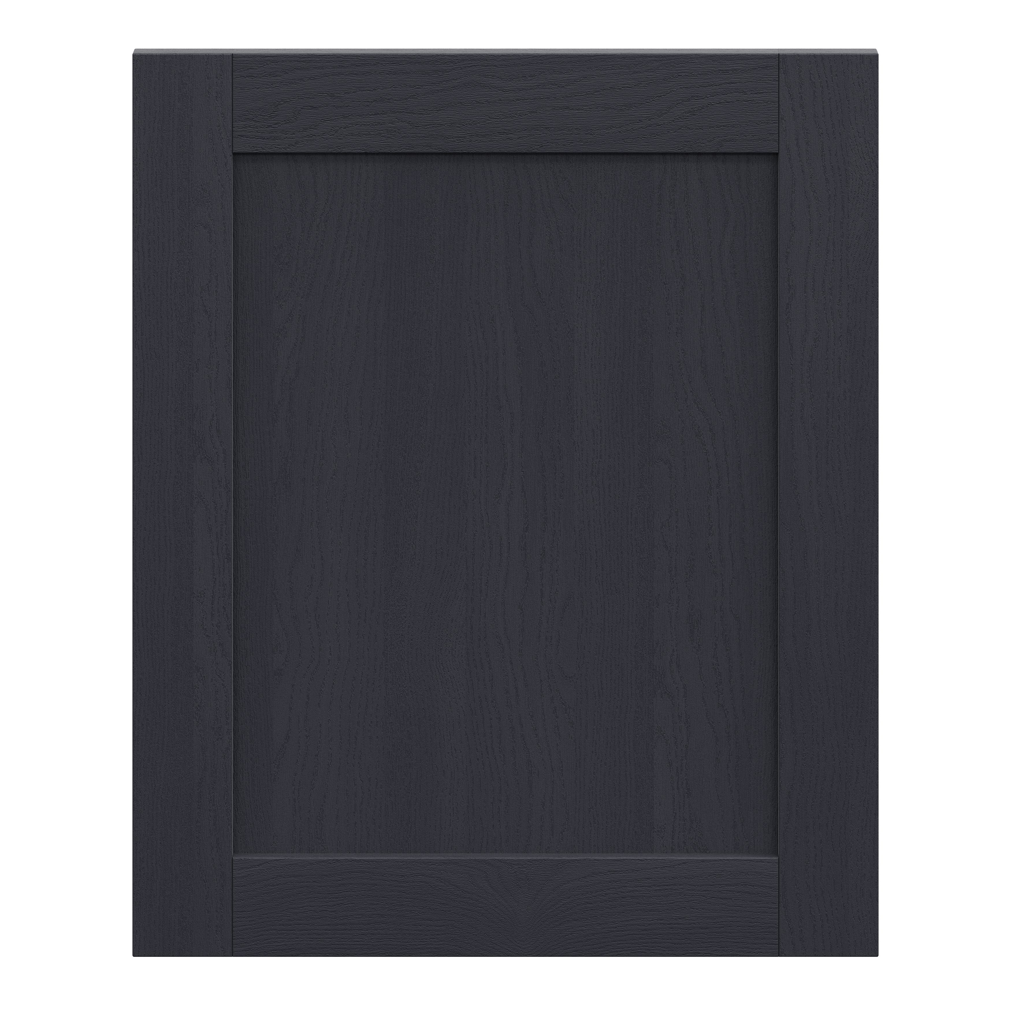 Alpinia Matt midnight navy wood effect Shaker Tall appliance Cabinet door (W)600mm (H)723mm (T)18mm