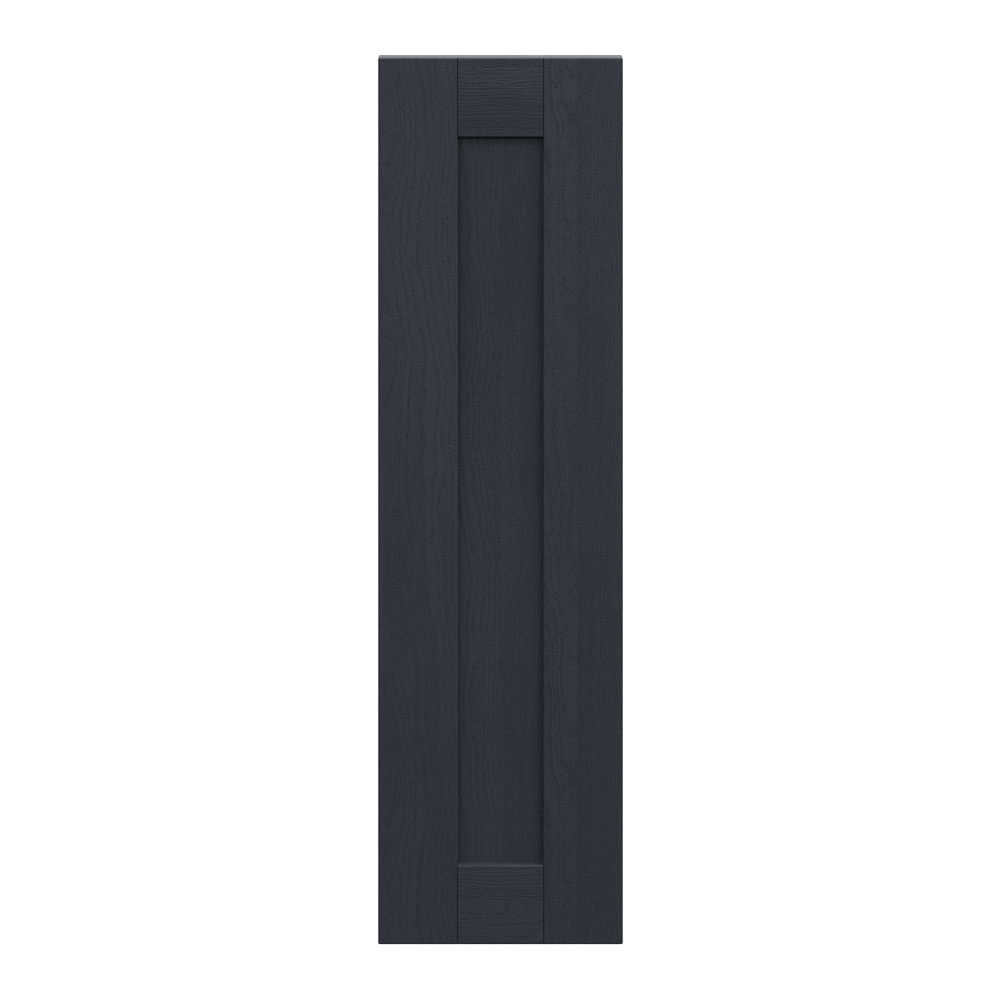 Alpinia Matt midnight navy wood effect Shaker Tall wall Cabinet door (W)250mm (H)895mm (T)18mm