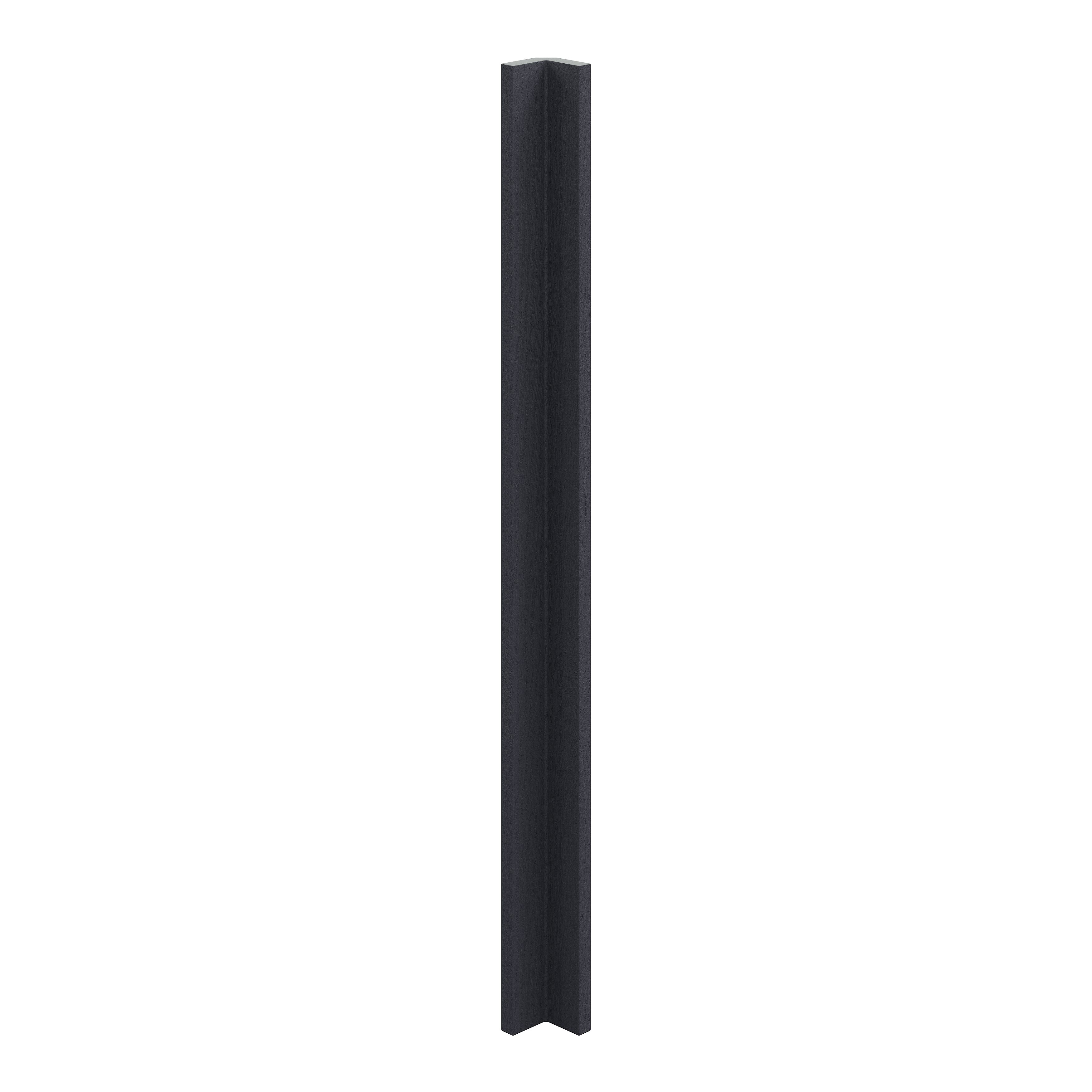 Alpinia Matt midnight navy wood effect Tall Wall corner post, (W)59mm (L)895mm