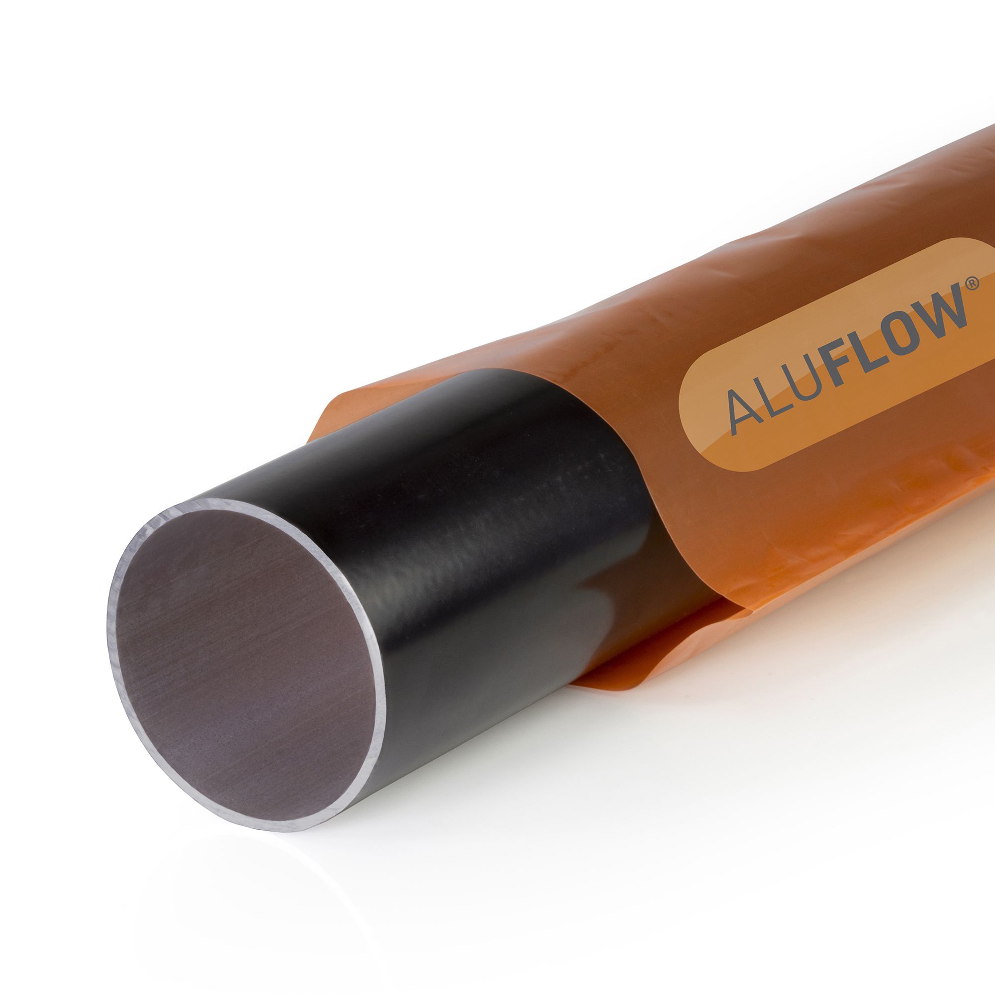Aluflow Grey Round Downpipe (L)4m (Dia)68mm