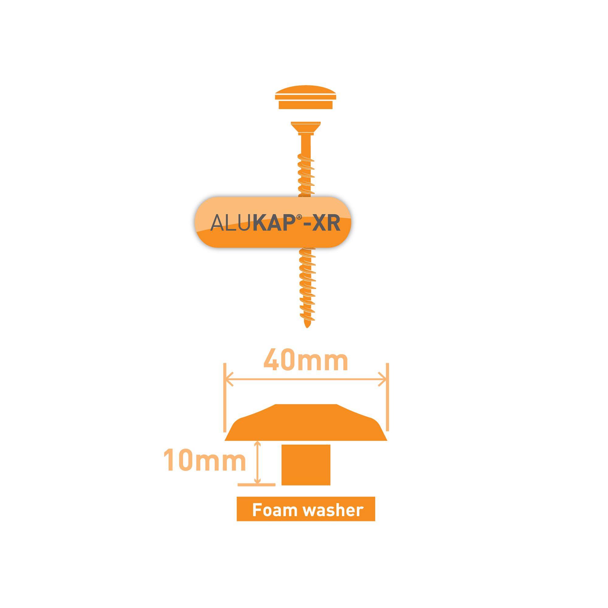 Alukap PZ Button White Polycarbonate (PC) & steel Roofing screw (Dia)40mm (L)55mm, Pack of 50