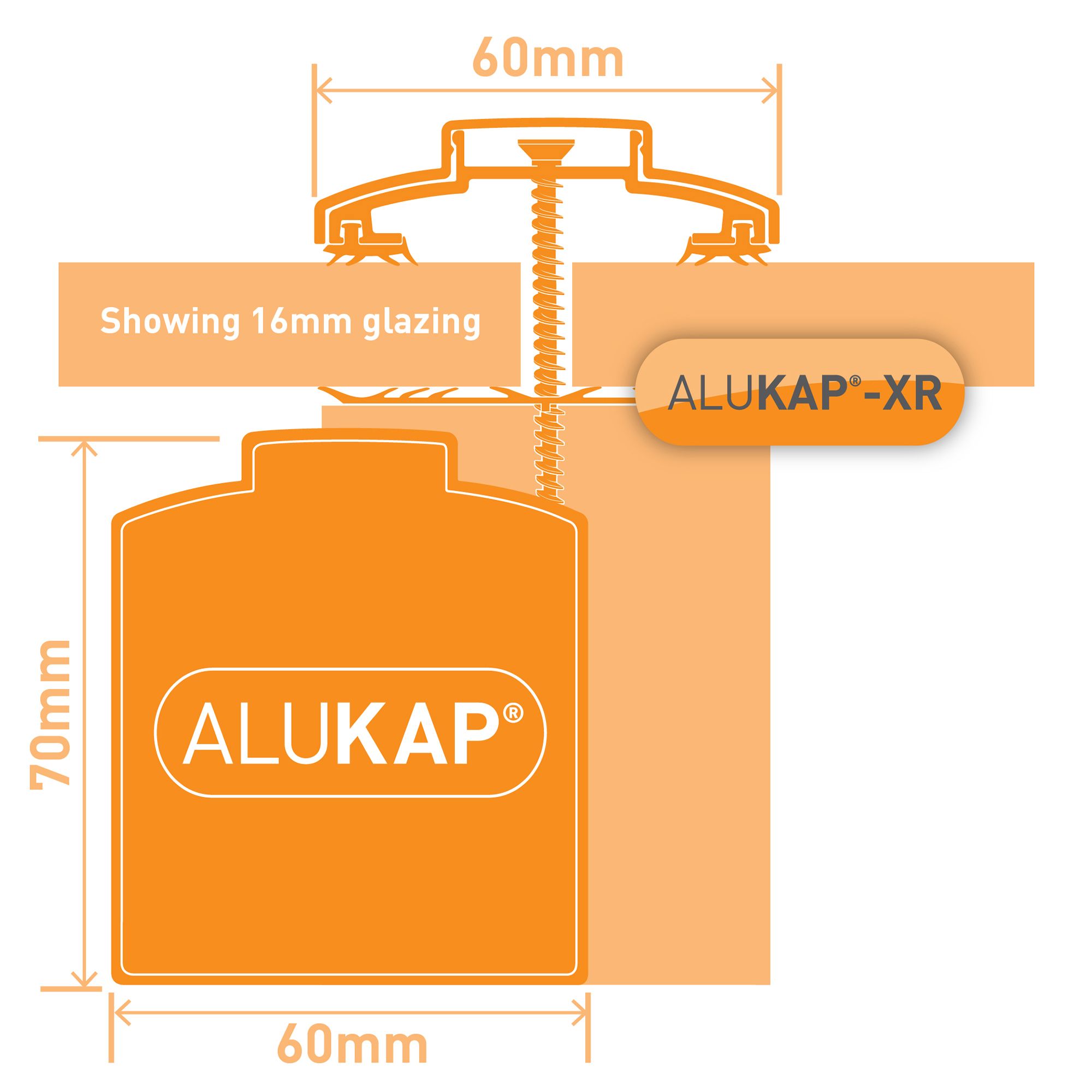 Alukap XR Brown Aluminium Glazing bar, (L)3m (W)60mm (T)20mm