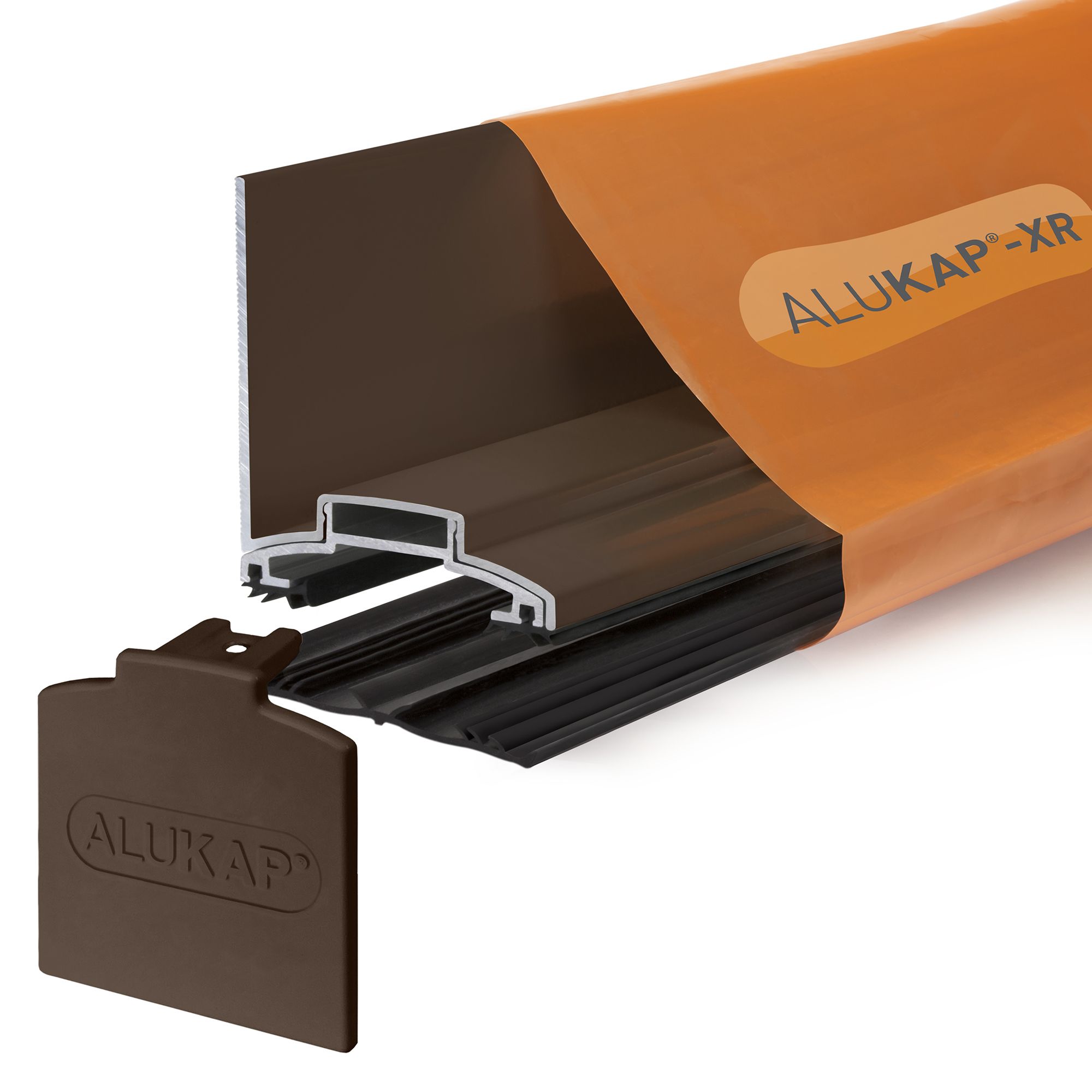 Alukap XR Brown Aluminium Glazing bar, (L)3m (W)60mm (T)70mm