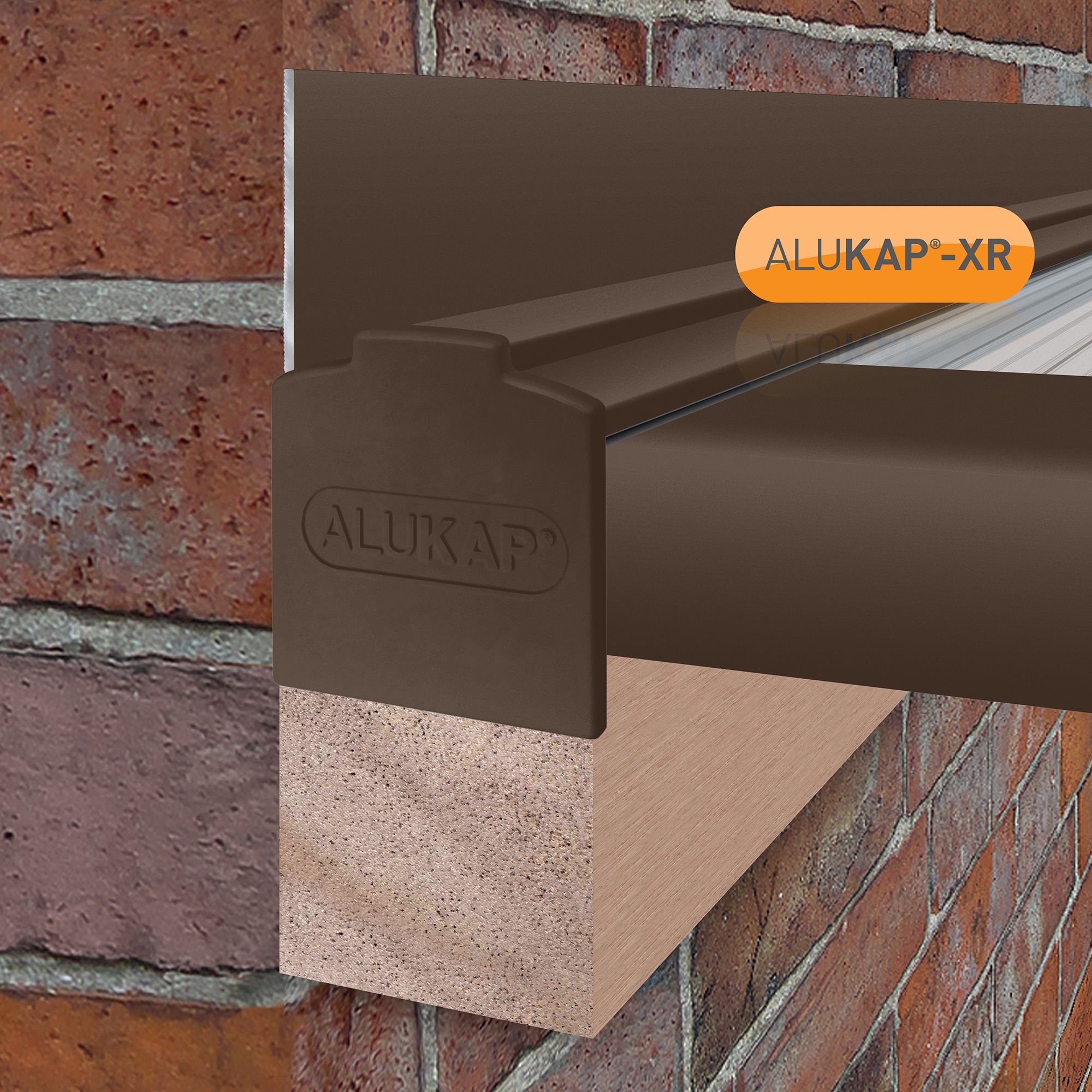 Alukap XR Brown Aluminium Glazing bar, (L)3m (W)60mm (T)70mm