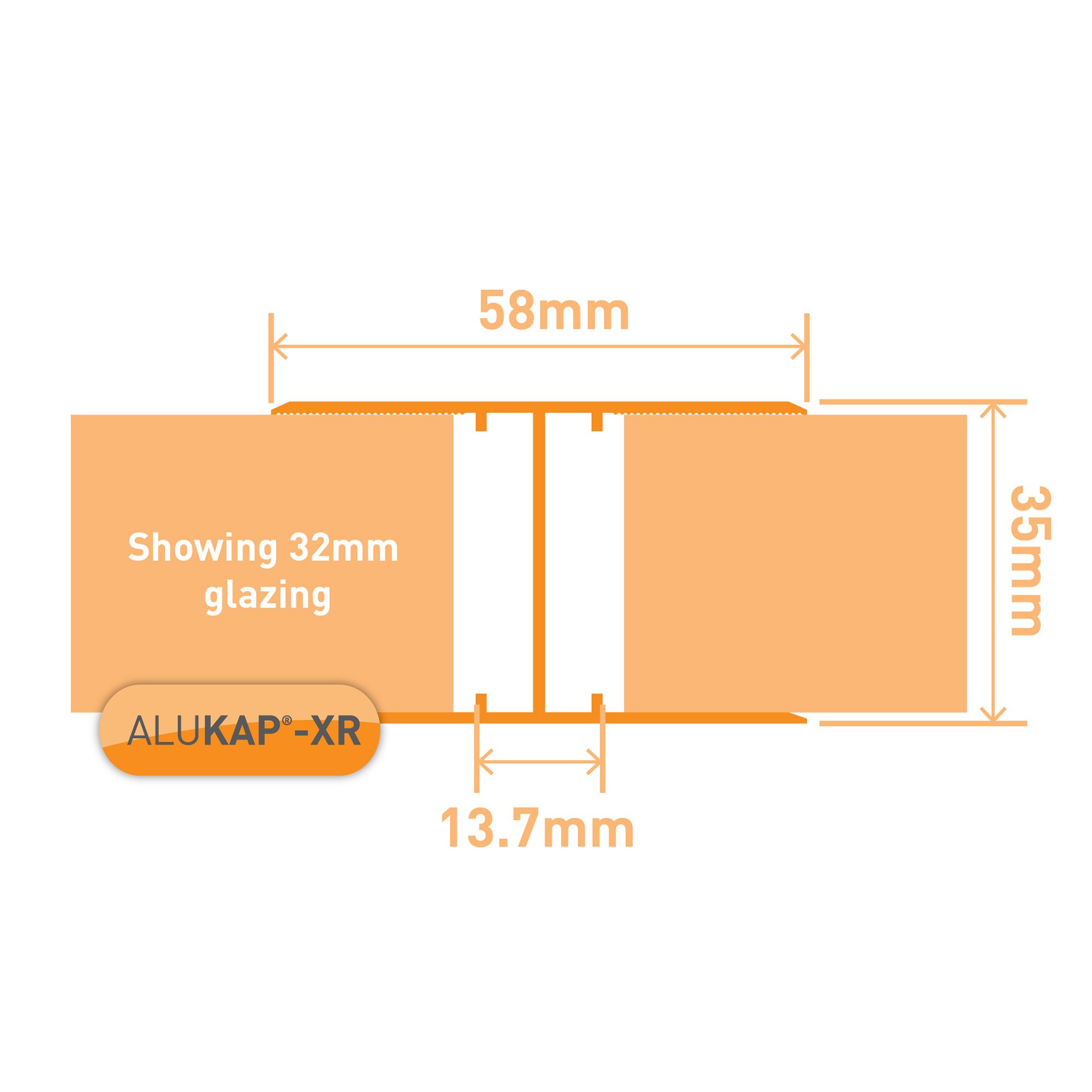 Alukap XR Jointing strip (L)4000mm (W)32mm