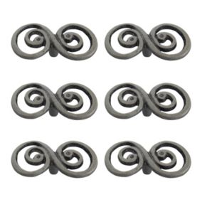 Aluminium Pewter effect Twisted Furniture Knob, Pack of 6