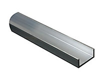 Aluminium Unequal U-shaped Angle profile, (L)1m (W)10mm