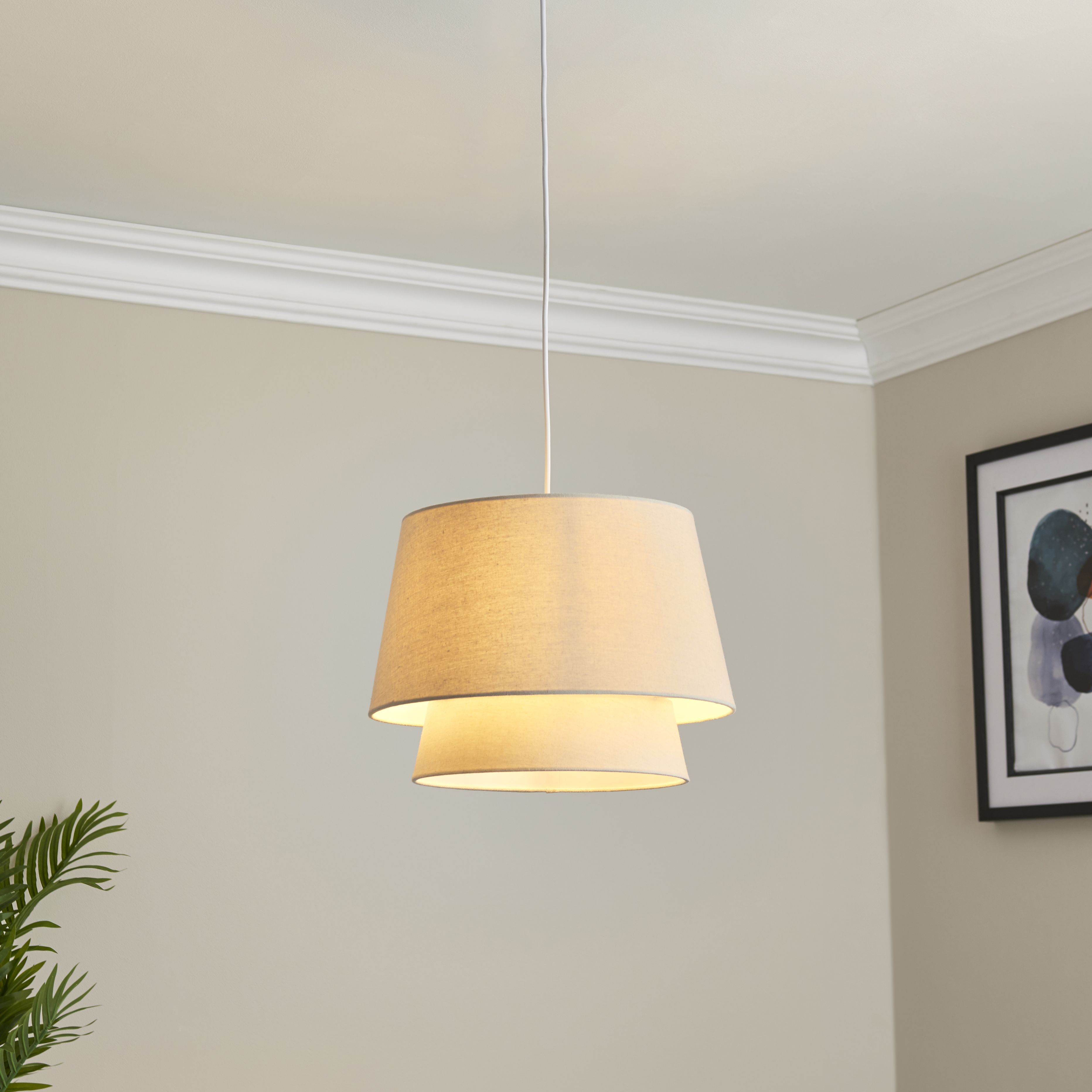Ambra White Pendant ceiling light, (Dia)350mm