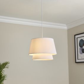 Ambra White Pendant ceiling light, (Dia)350mm
