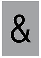 Ampersand symbol Silver effect Self-adhesive labels, (H)60mm (W)40mm