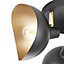 Anara Matt Black & Gold 3 Light Spotlight