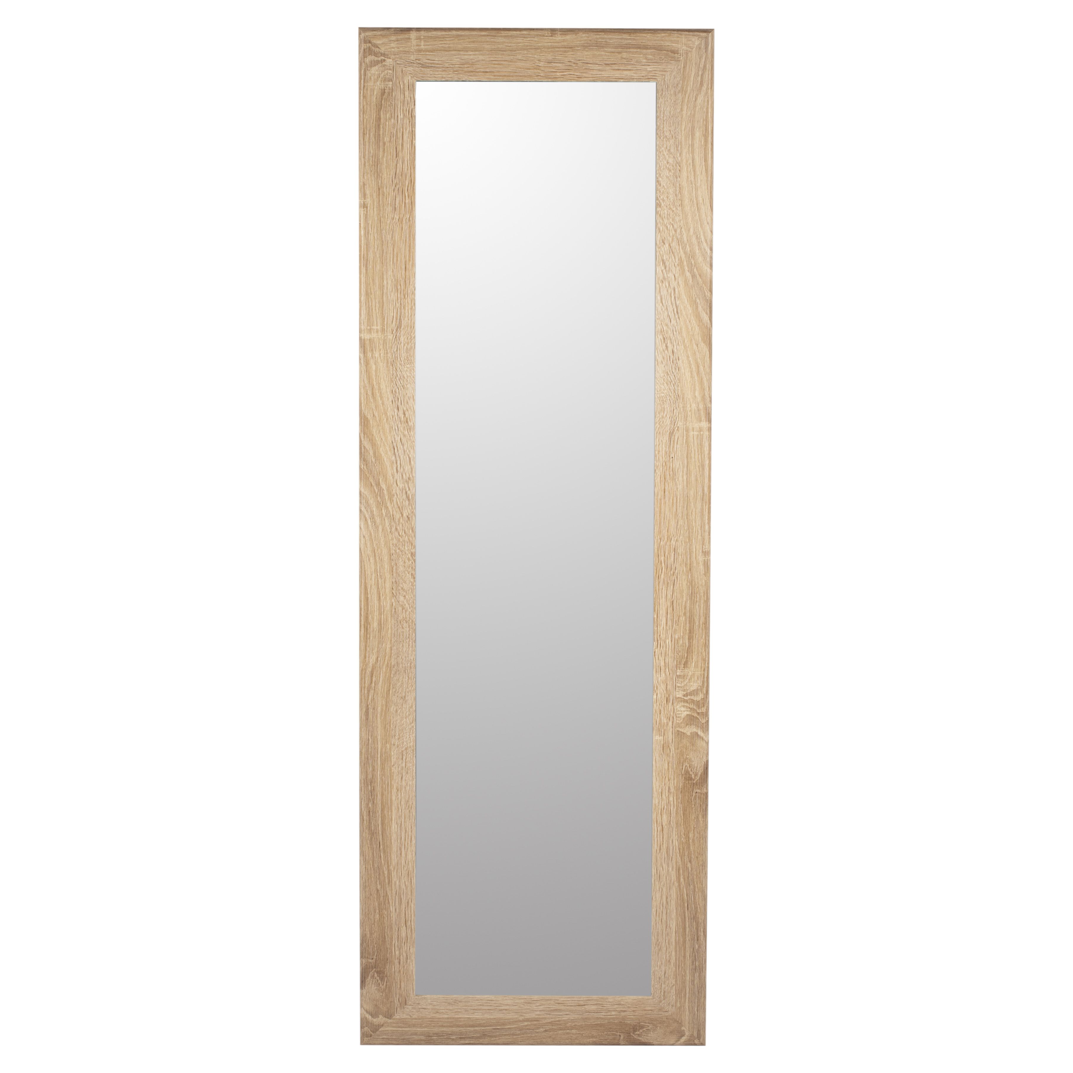 Andino Light oak effect Rectangular Wall-mounted Framed mirror, (H)133cm (W)43cm