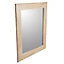 Andino Light oak effect Rectangular Wall-mounted Framed mirror, (H)63cm (W)53cm