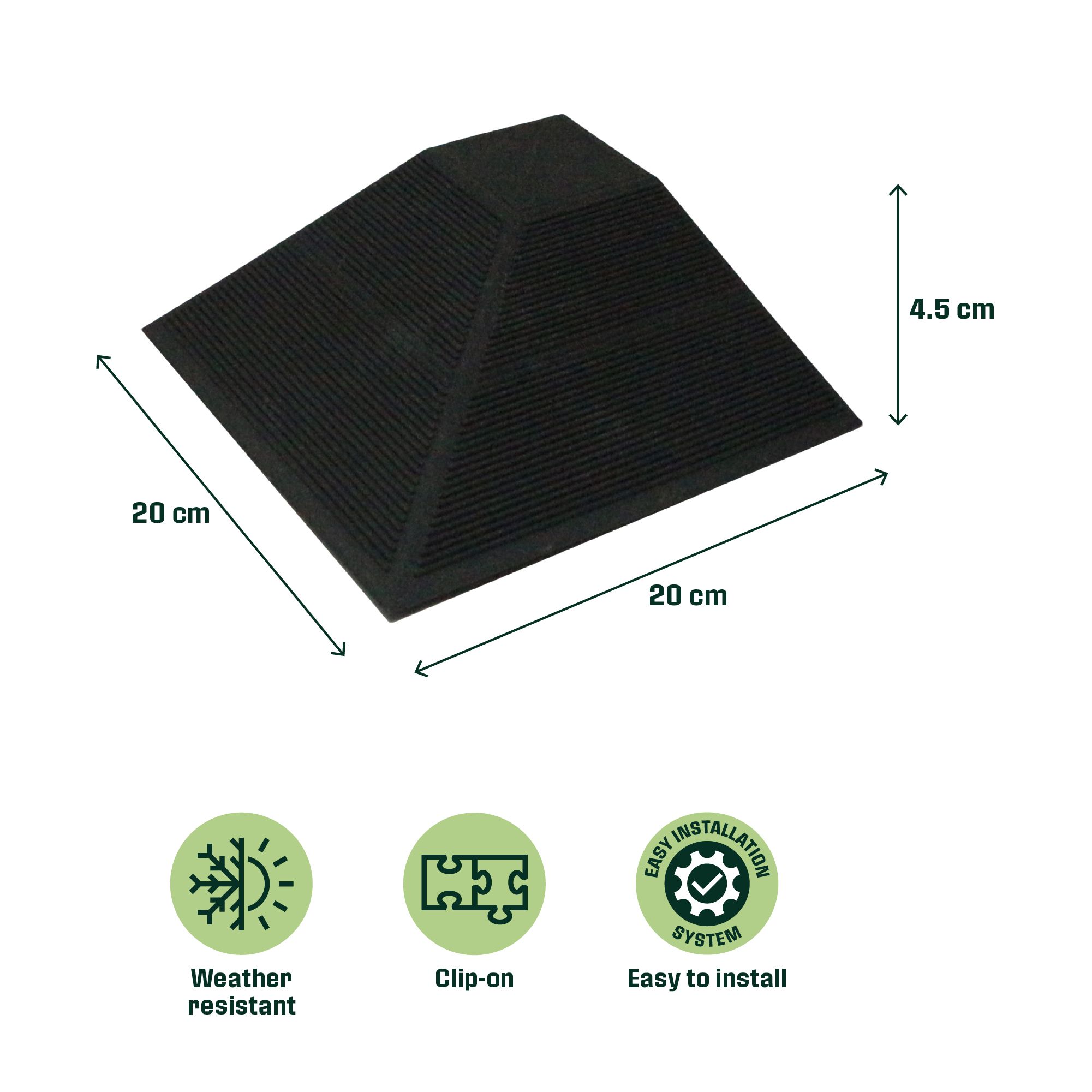 Angara Grey Composite Deck tile corner (W)200mm (T)45mm