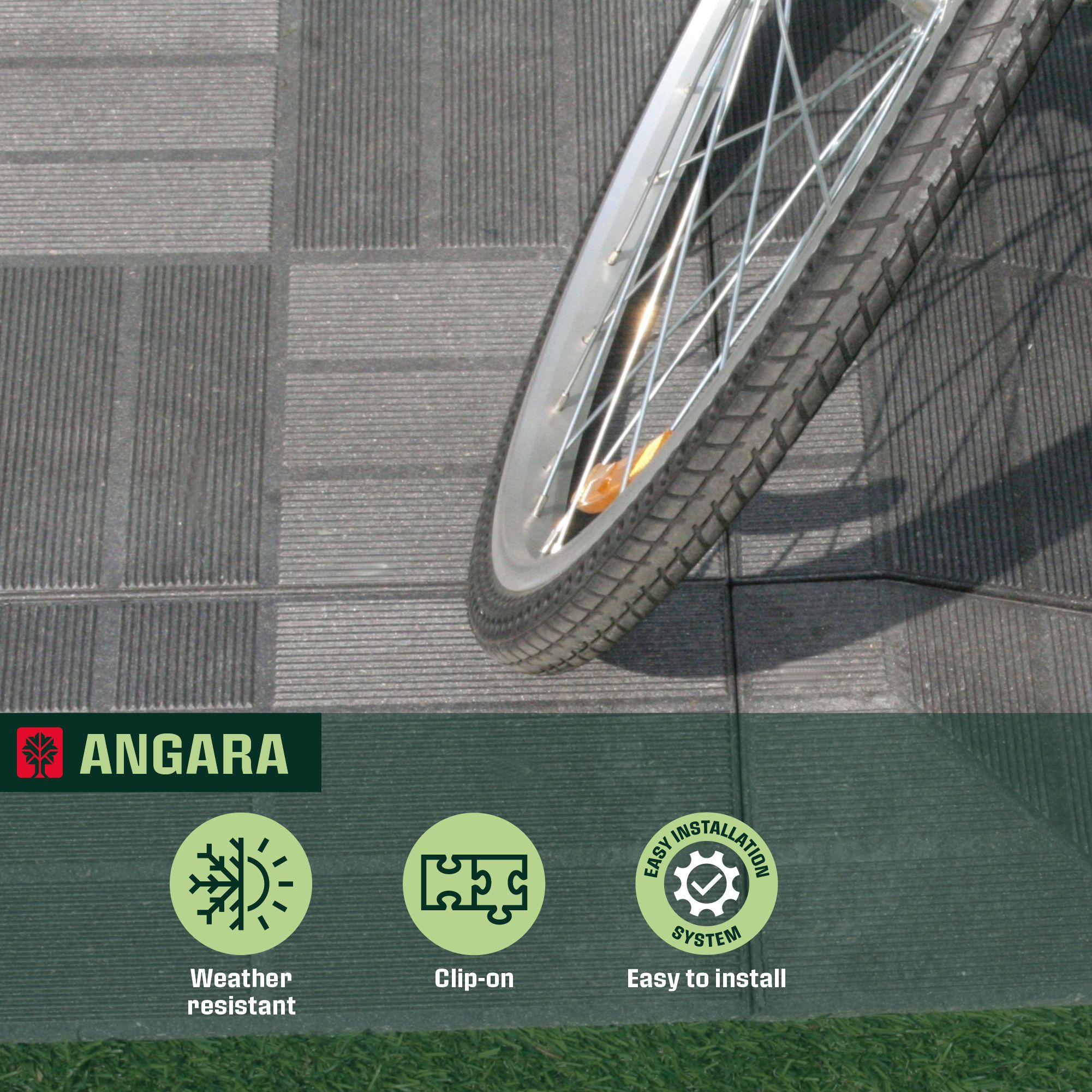 Angara Grey Composite Deck tile corner (W)200mm (T)45mm