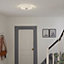 Angoon Round Metal & plastic White Glitter effect LED Ceiling light (Dia)40cm