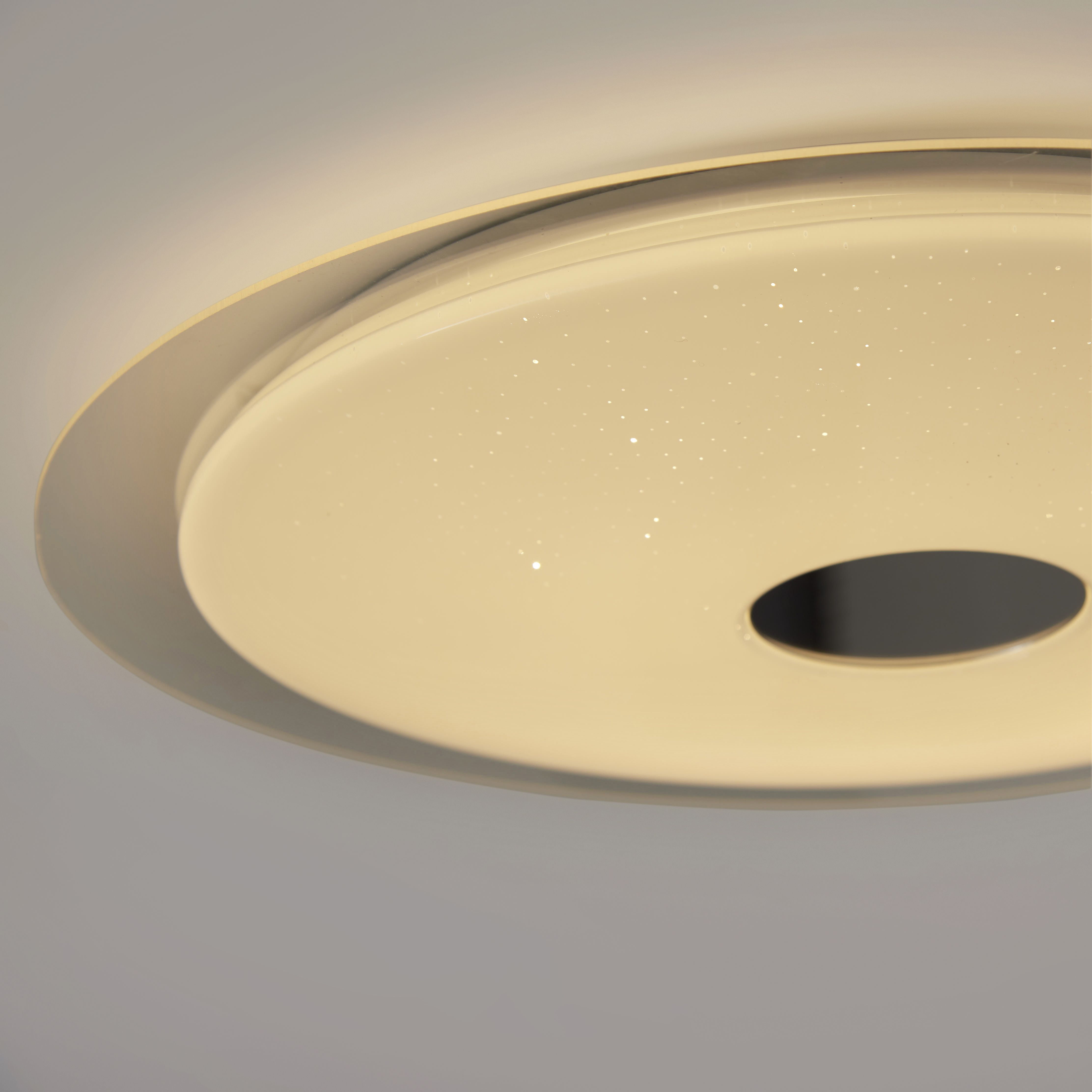 Angoon Round Metal & plastic White Glitter effect LED Ceiling light (Dia)57cm