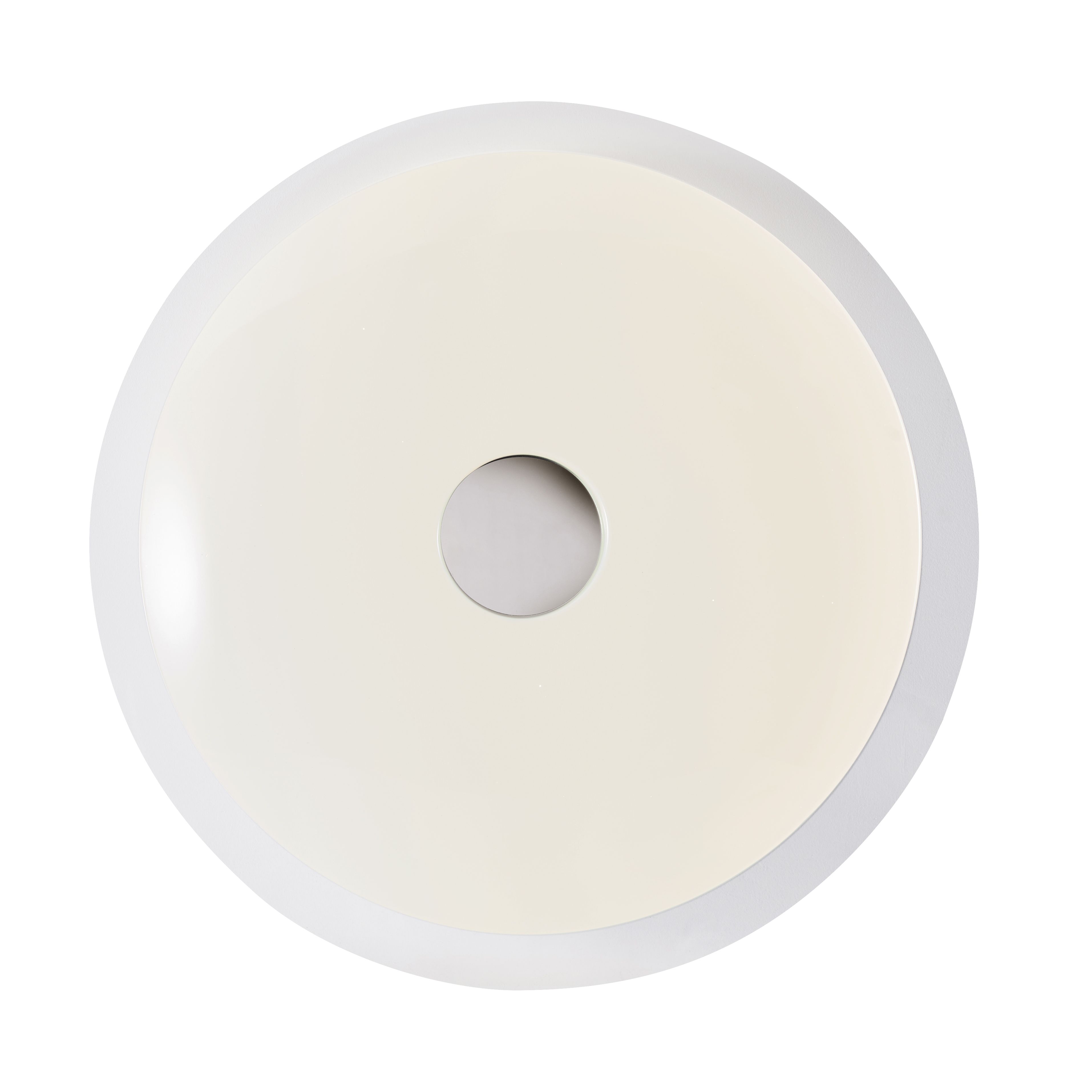 Angoon Round Metal & plastic White Glitter effect LED Ceiling light (Dia)57cm