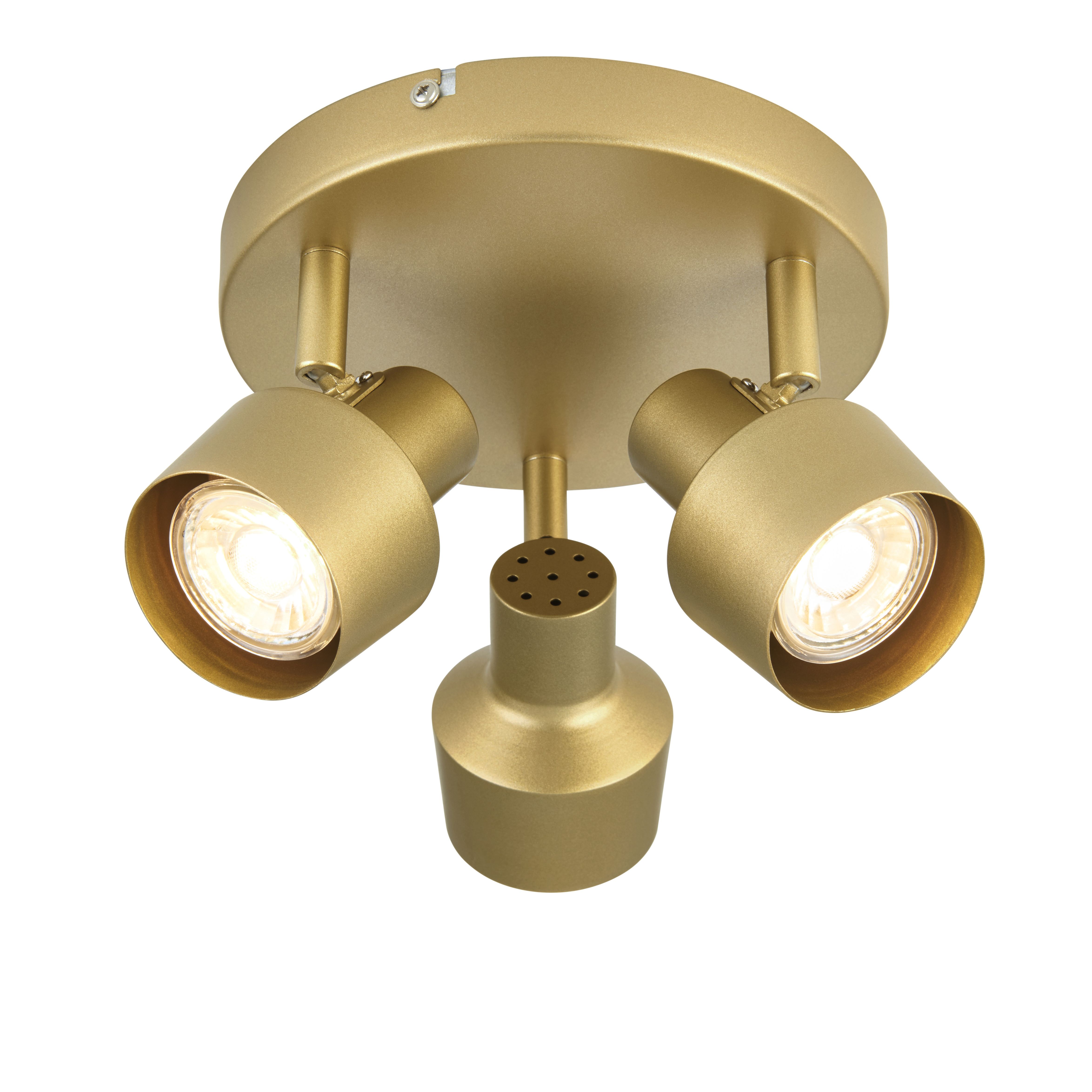 Anise Satin gold effect 3 Light Spotlight plate