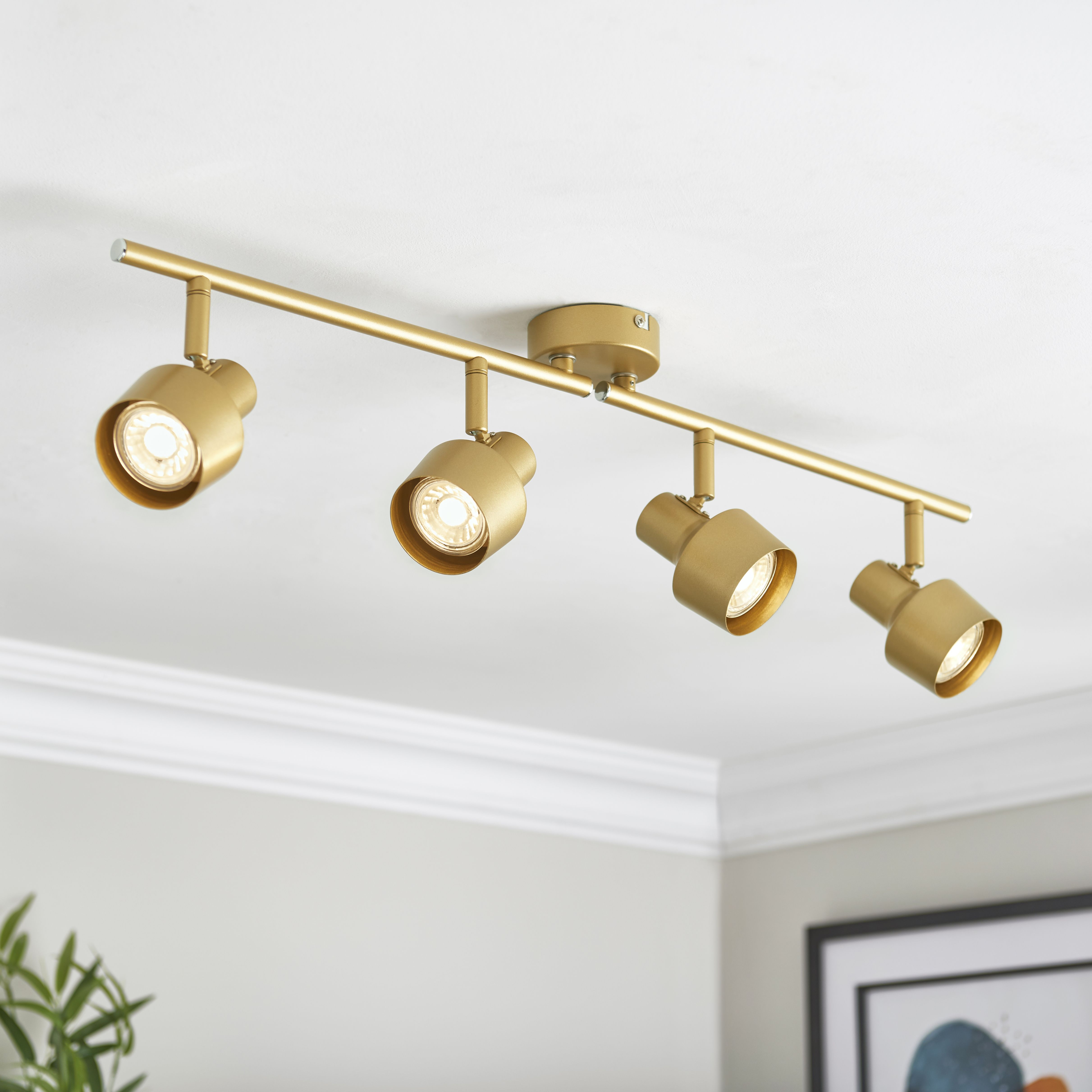Anise Satin Gold effect 4 Light Spotlight bar