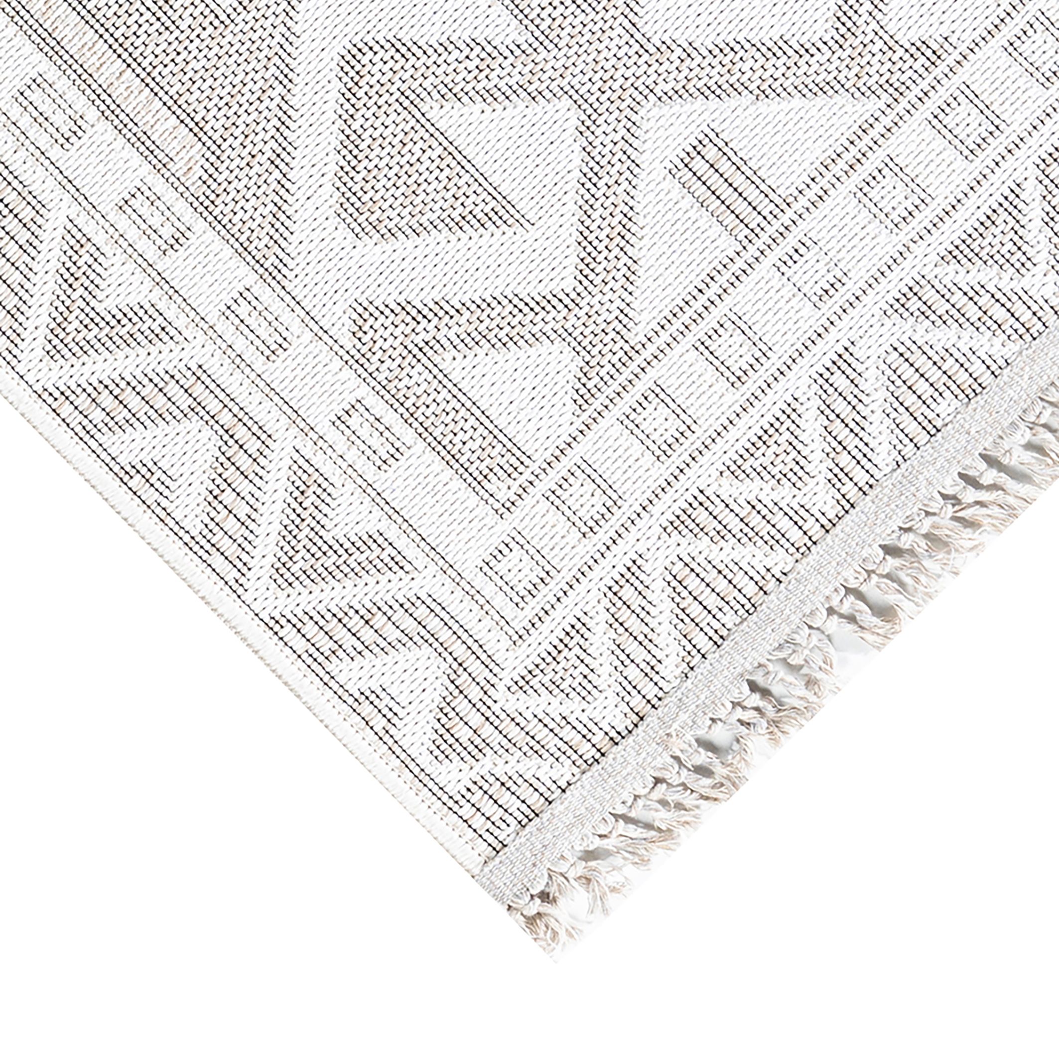 Ankara Beige Aztec Woven effect Medium Runner, (L)180cm x (W)60cm