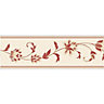 Annabell Cream & red Floral Border