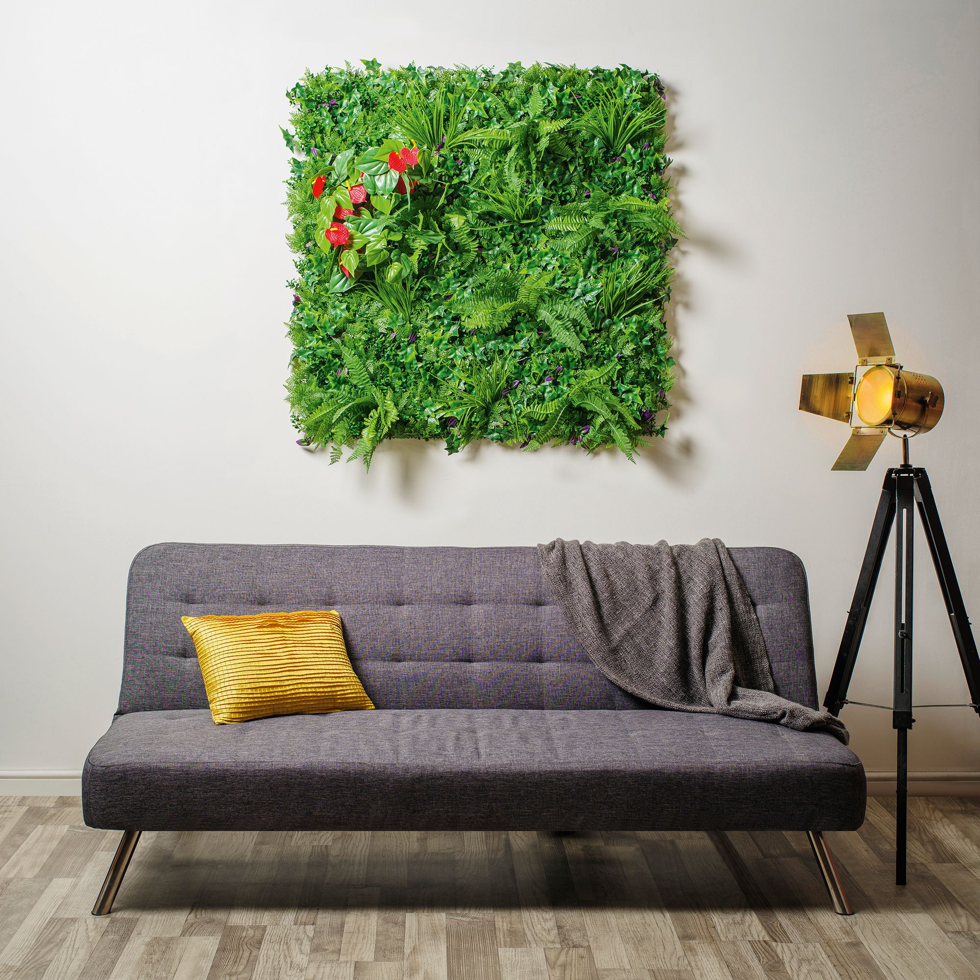 Anthurium Square Artificial plant wall, (H)1m (W)1m