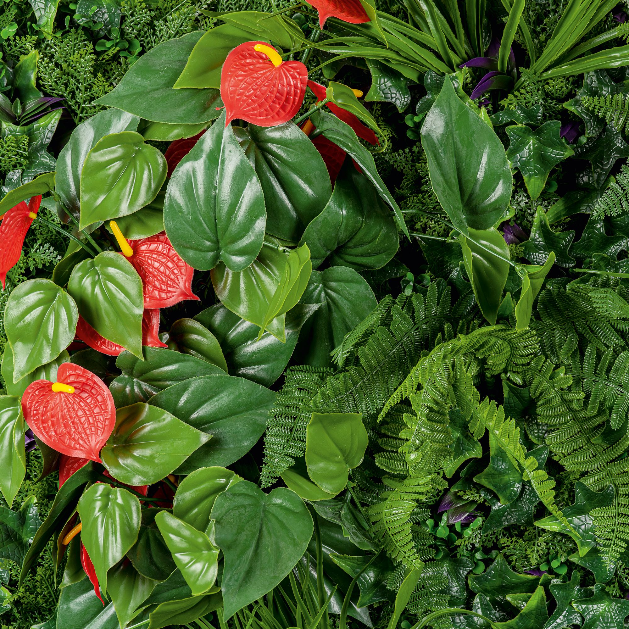 Anthurium Square Artificial plant wall, (H)1m (W)1m