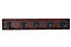 Antique effect Pine Tudor 5 Hook rail, (L)499mm