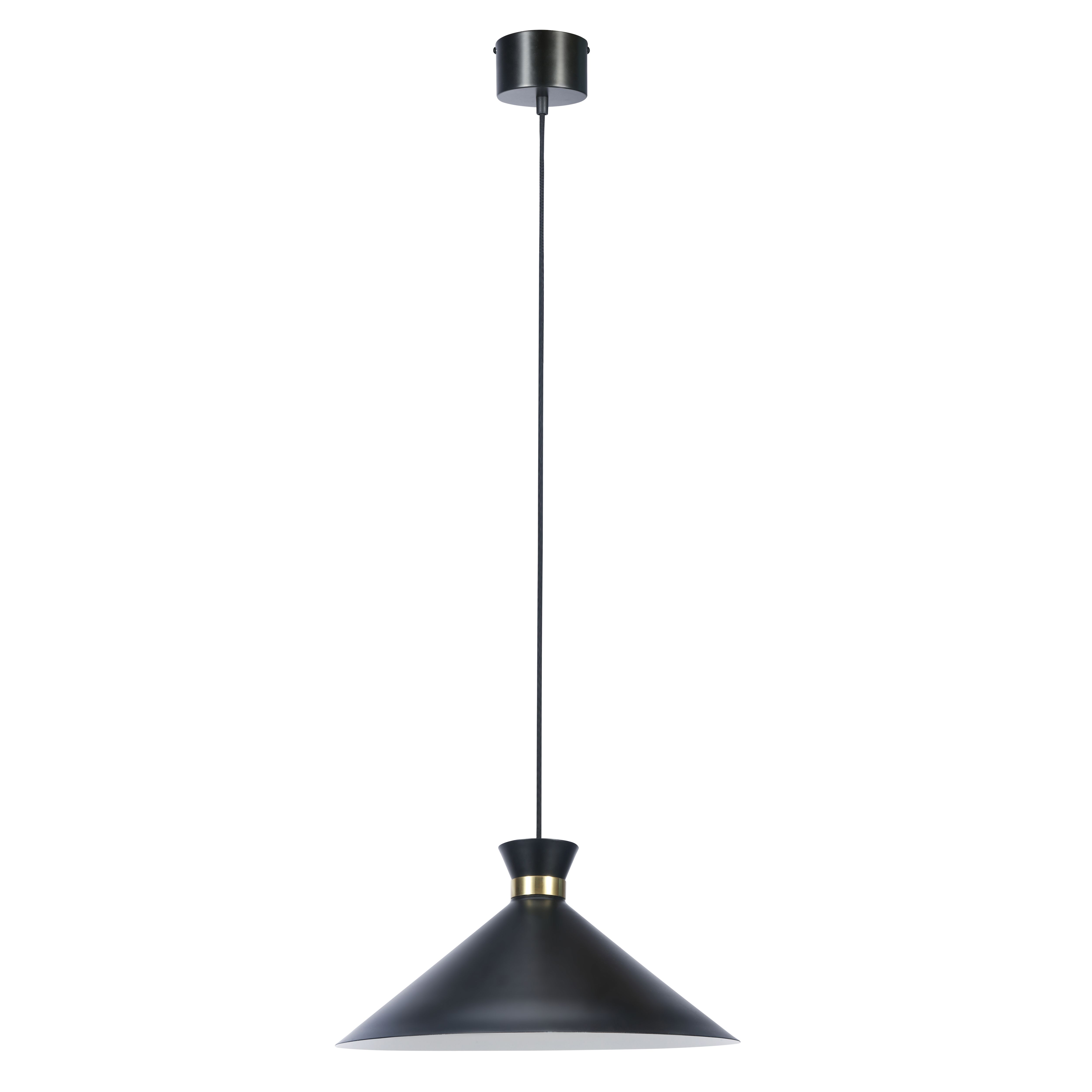 Apennin Matt Black Pendant ceiling light, (Dia)350mm