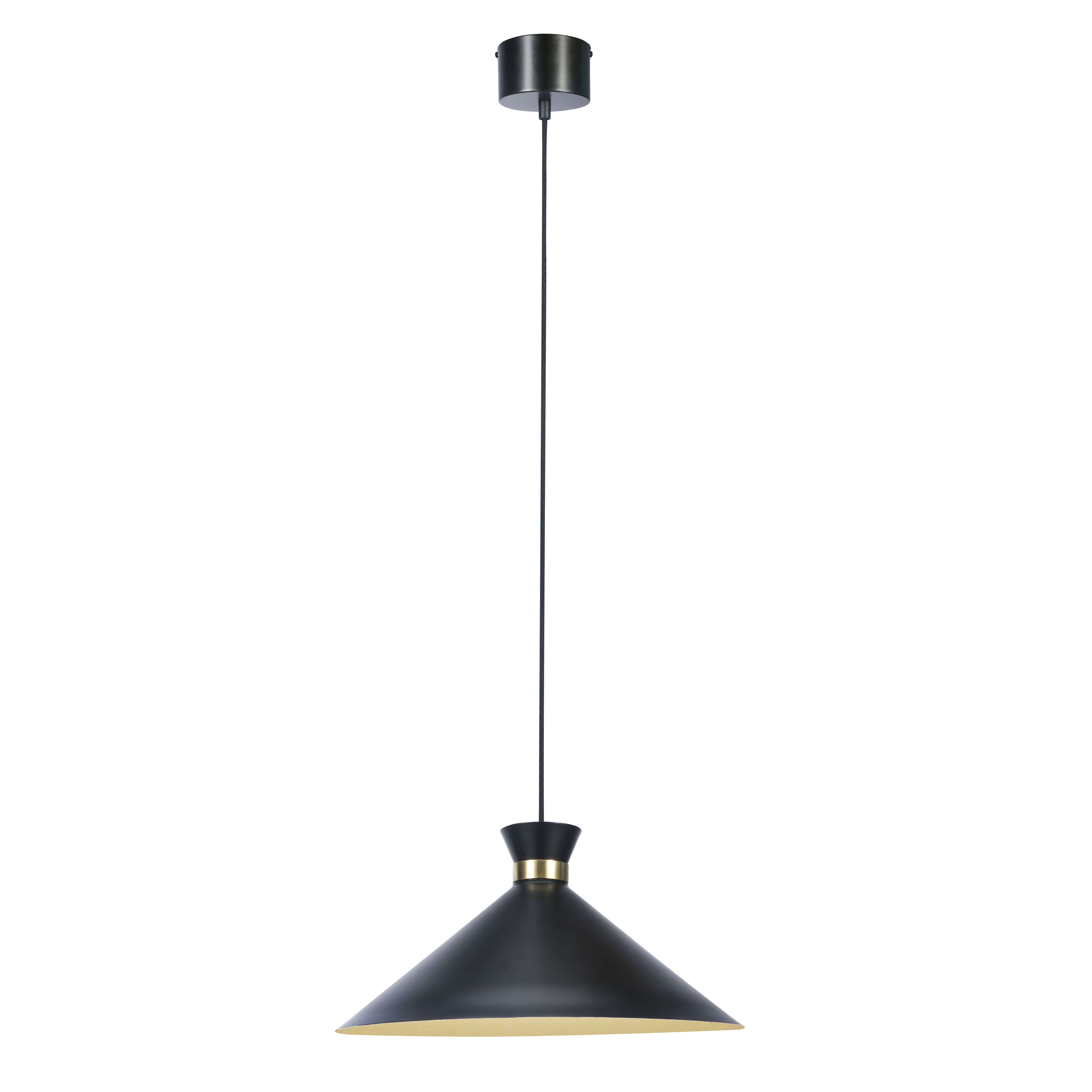 Apennin Matt Black Pendant ceiling light, (Dia)350mm