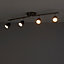 Apheliotes Black Chrome effect Mains-powered 4 lamp Spotlight