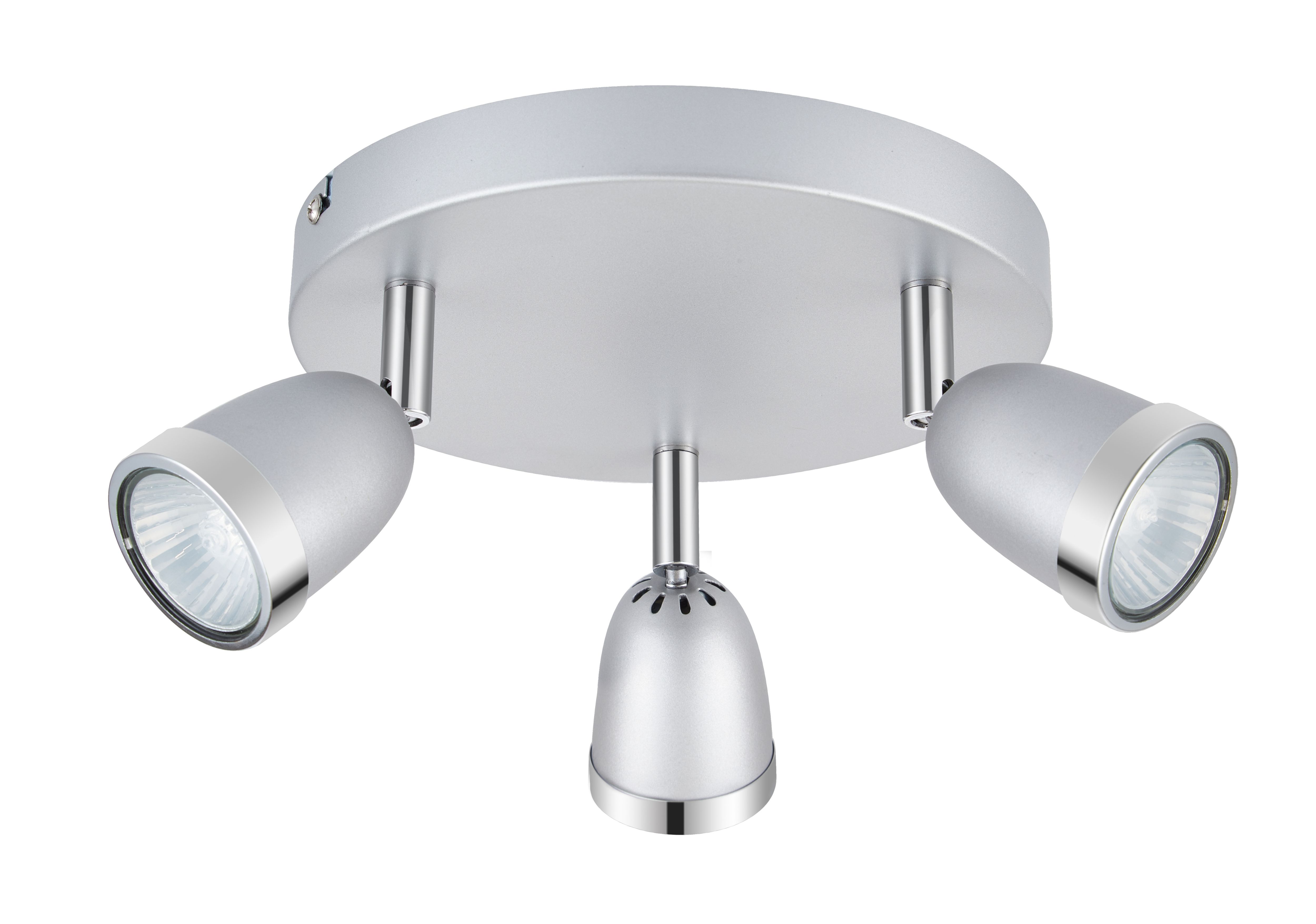 Apheliotes Plate Chrome & silver effect 3 Light Spotlight
