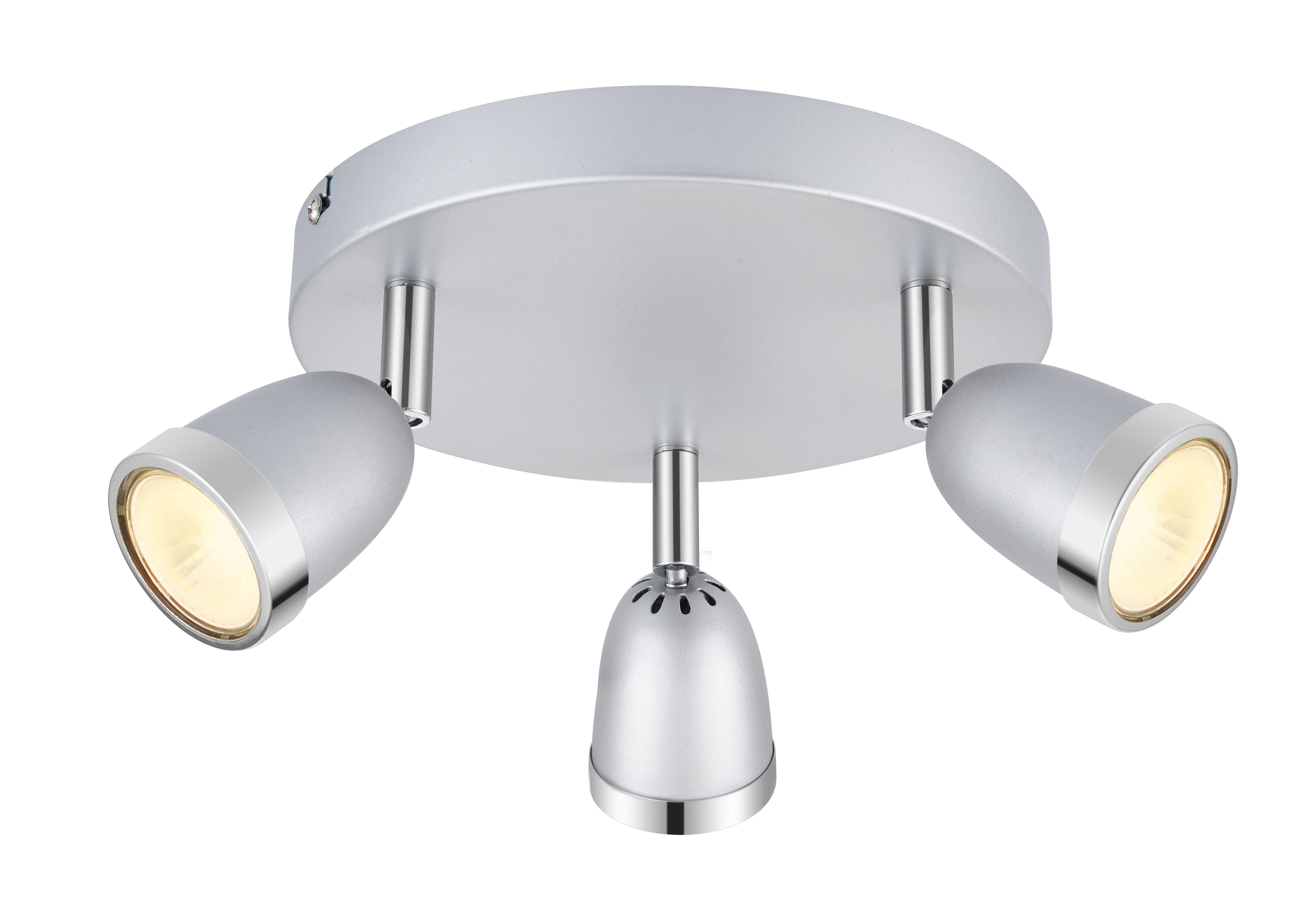 Apheliotes Plate Chrome & silver effect 3 Light Spotlight