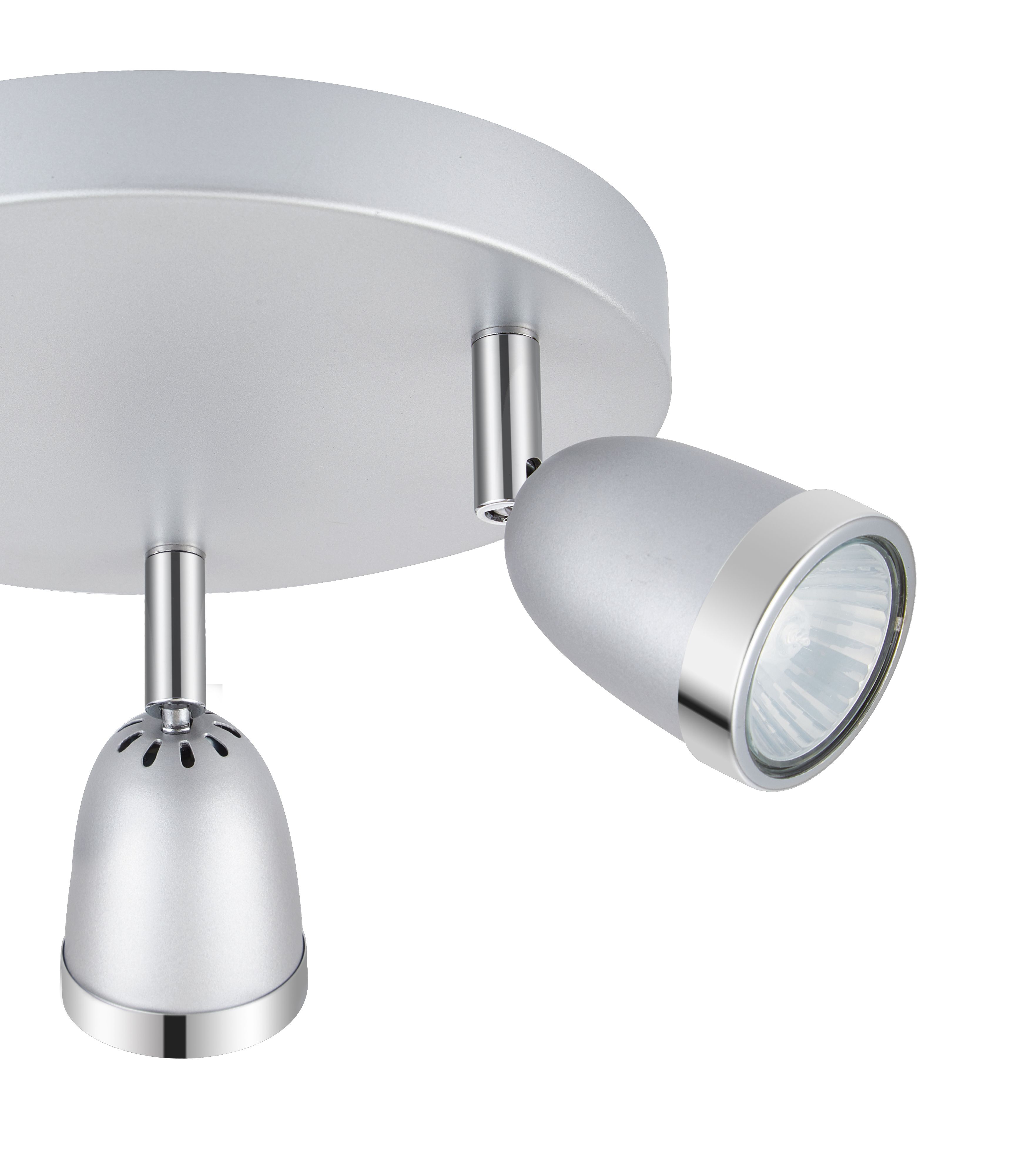Apheliotes Plate Chrome & silver effect 3 Light Spotlight