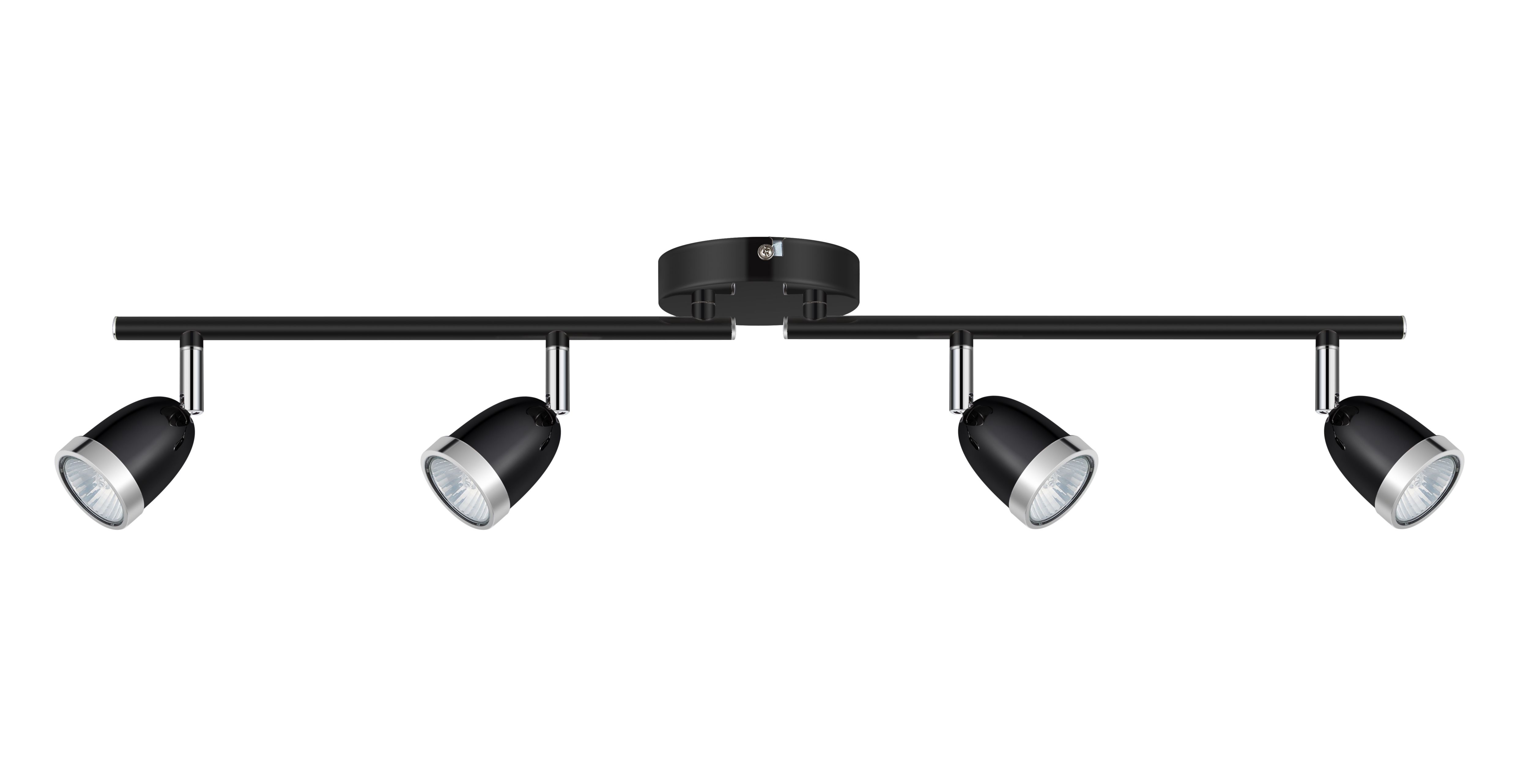 Apheliotes Tube Black & chrome 4 Light Spotlight