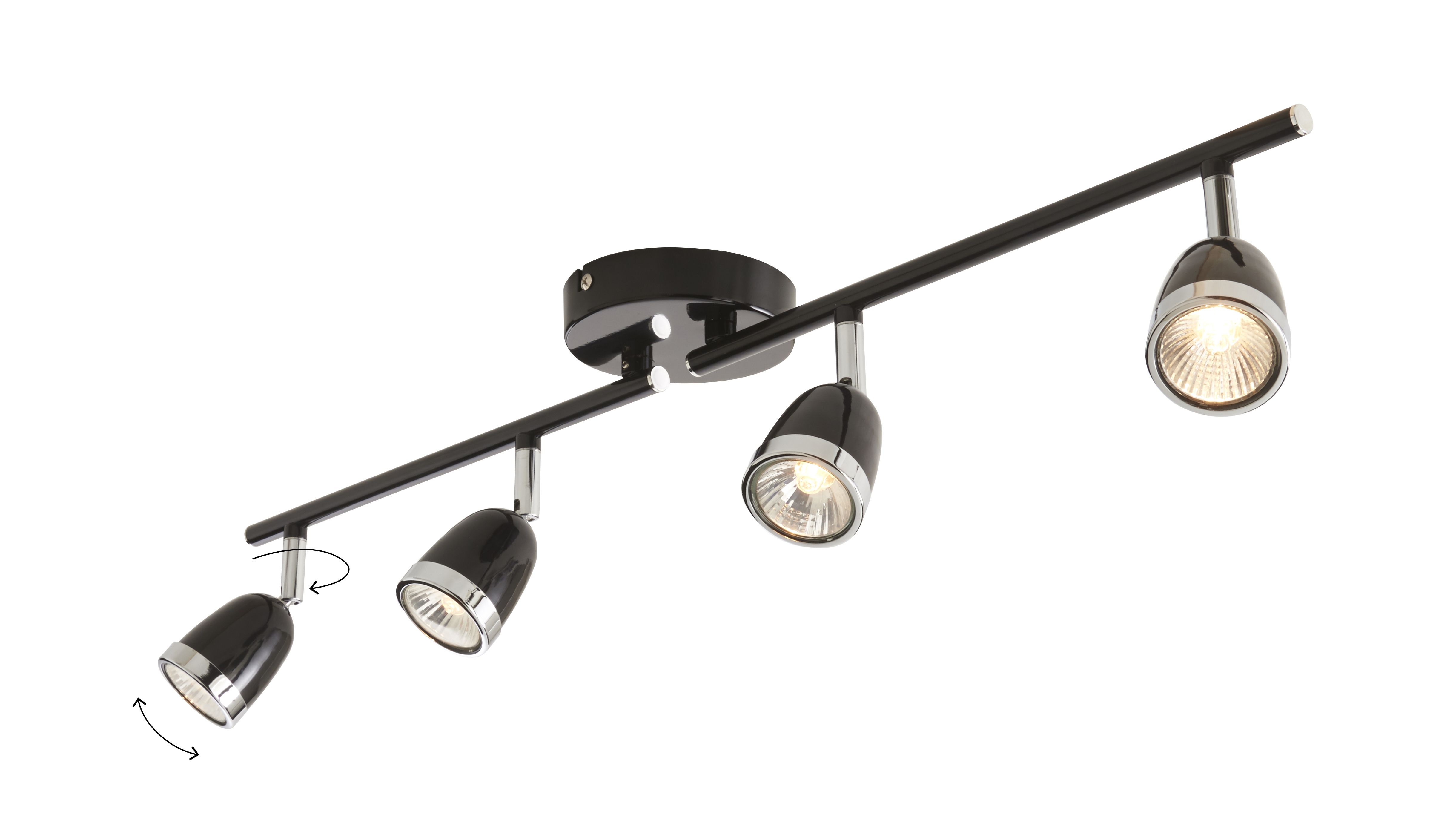 Apheliotes Tube Black & chrome 4 Light Spotlight