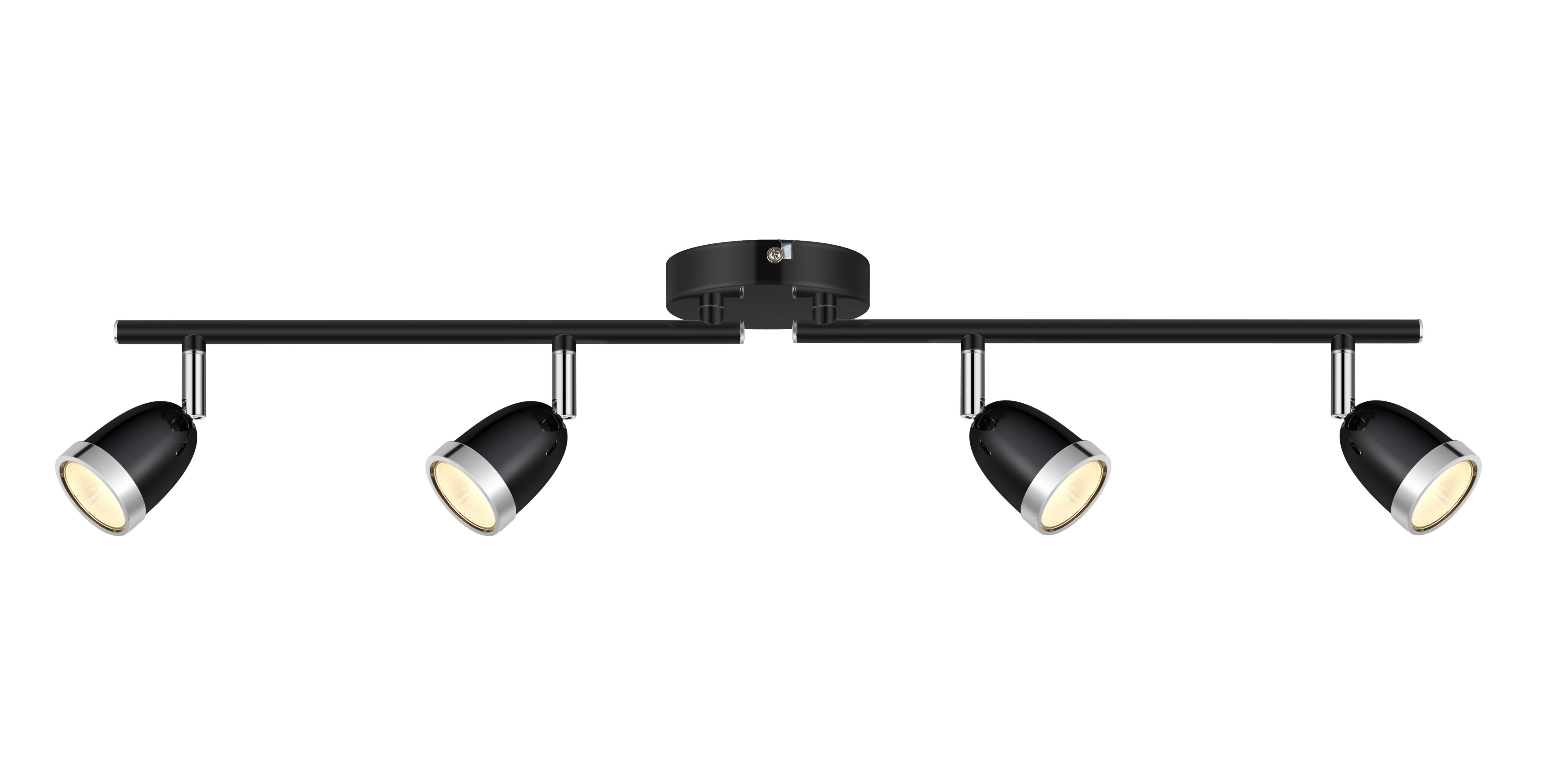 Apheliotes Tube Black & chrome 4 Light Spotlight