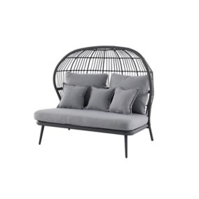 Apolima Steel grey Rattan effect Daybed