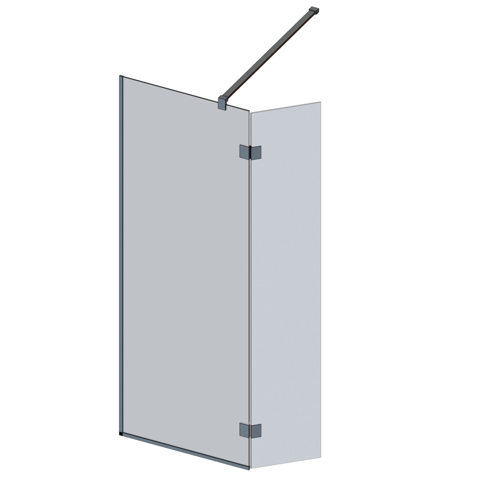 Aquadry Cassien Brushed Bronze Clear Fixed Walk-in Front & pivot return panel (H)200cm (W)70cm