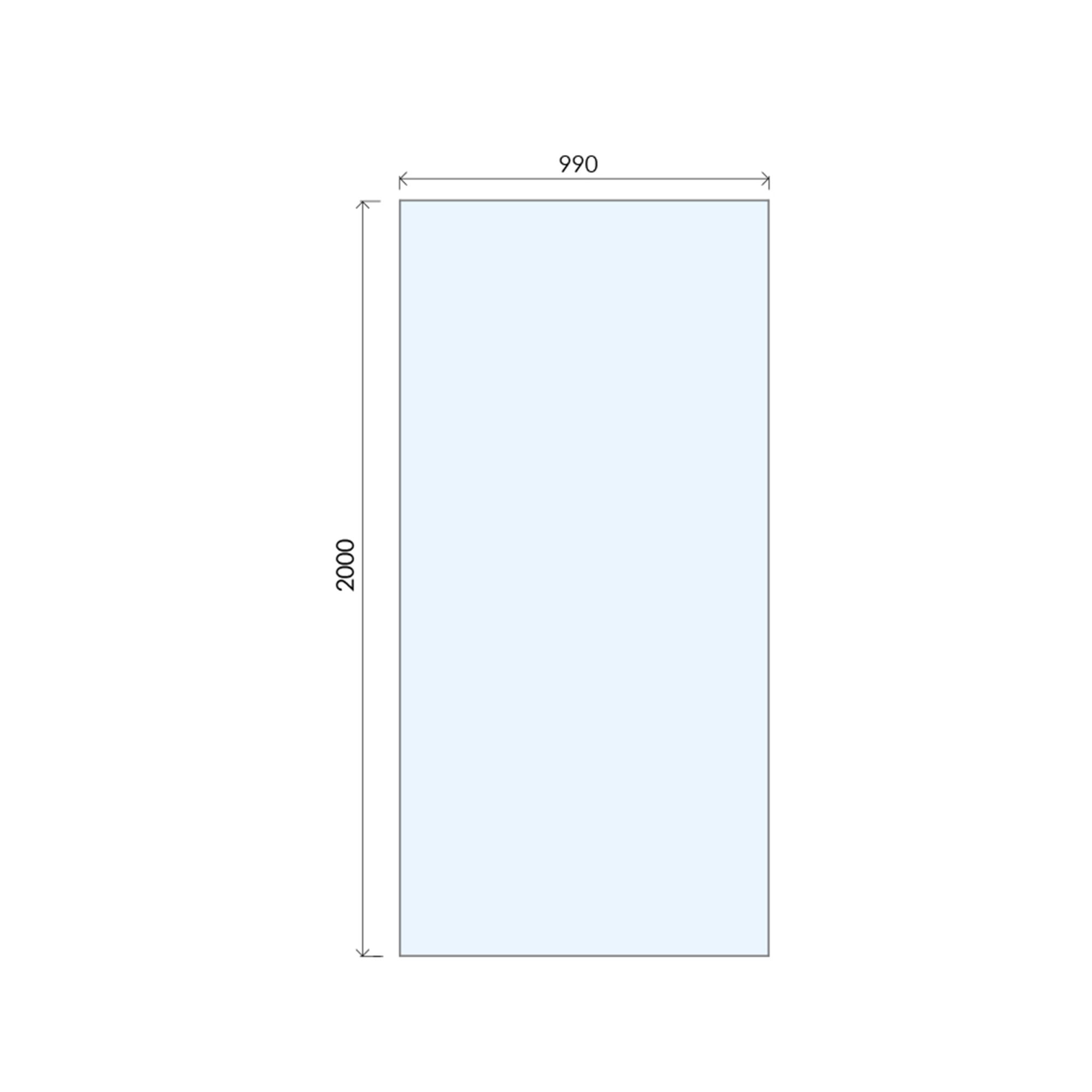 Aquadry Cassien Matt Black Rectangular Wet room glass screen kit & Wall-mounted bar (H)200cm (W)100cm
