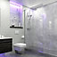 Aquadry Grey Marble effect 1 sided Shower Wall panel kit (L)2400mm (W)1000mm (T)10mm